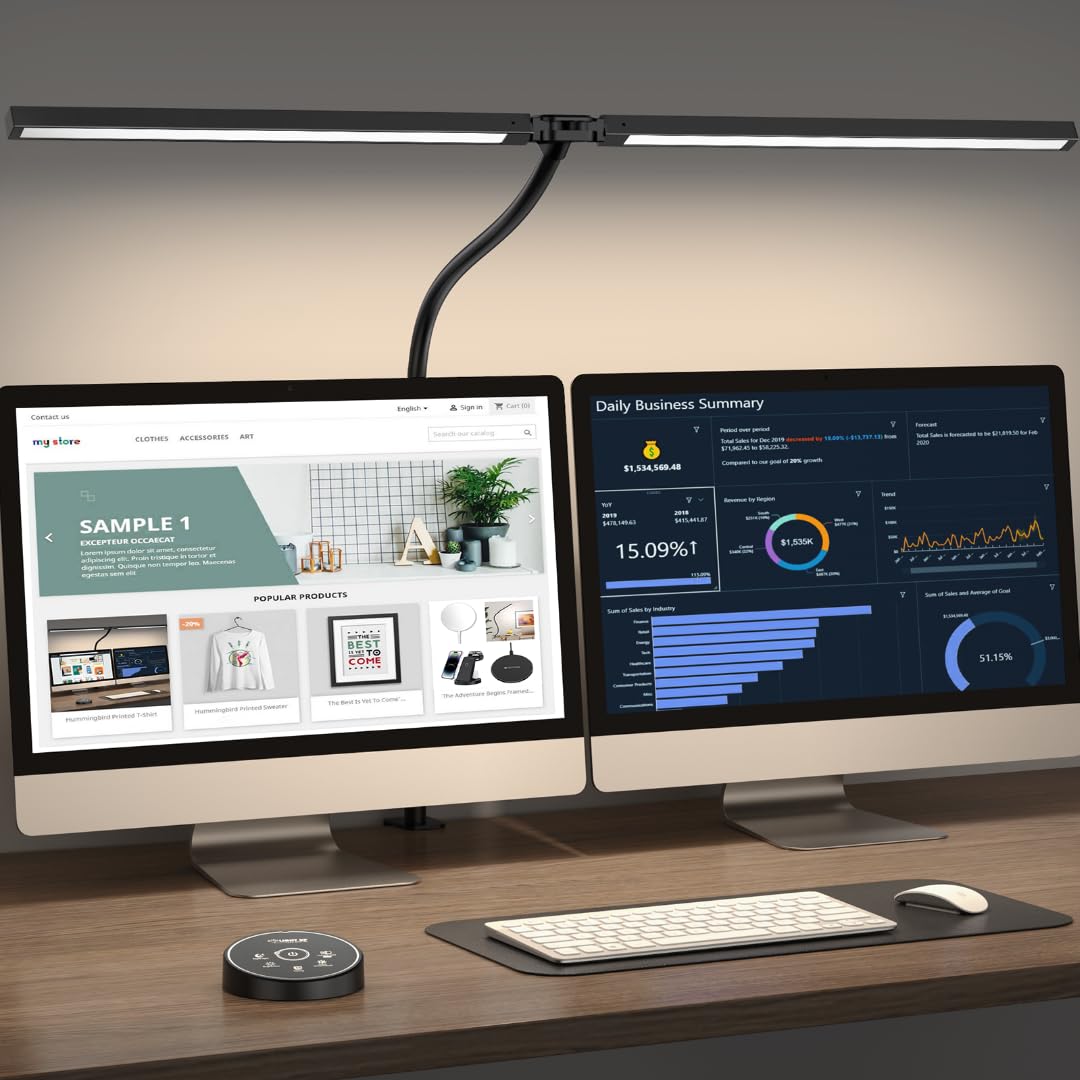 Pzloz Led Desk Lamp for Office Home - Eye Caring Architect lamp with Clamp,Dual - Pzloz Official Product View 8