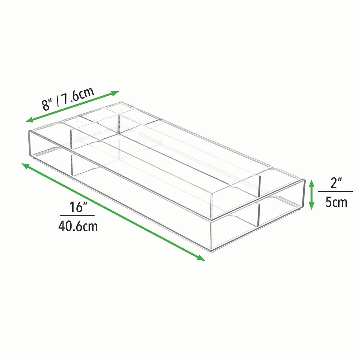 mDesign Plastic Divided Makeup Organizer Holder Tray for - mDesign Official Imagery - 5