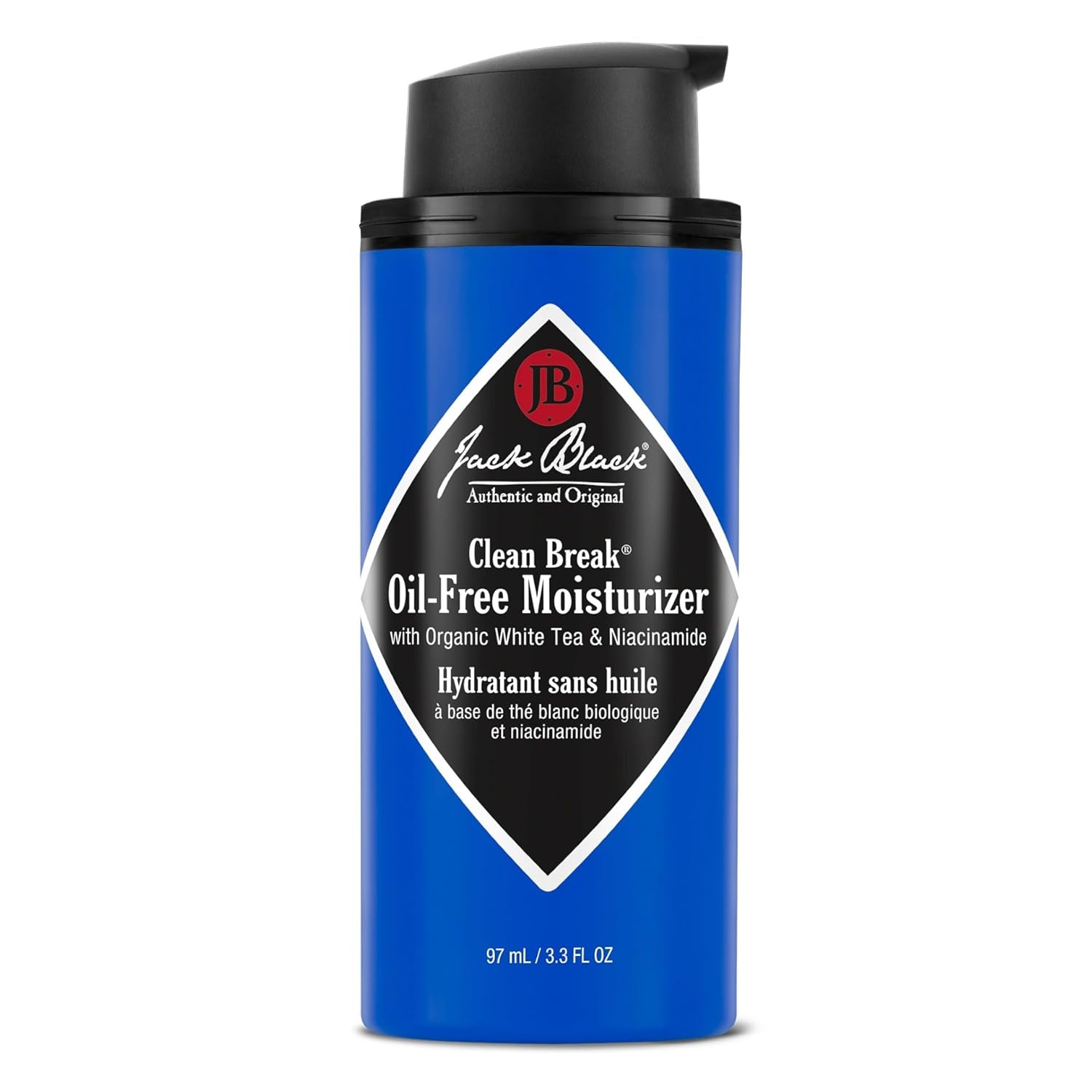 Elefair Jack Black Clean Break Oil-Free Moisturizer bottle, 3.3 fl oz, designed for face hydration and oil control.