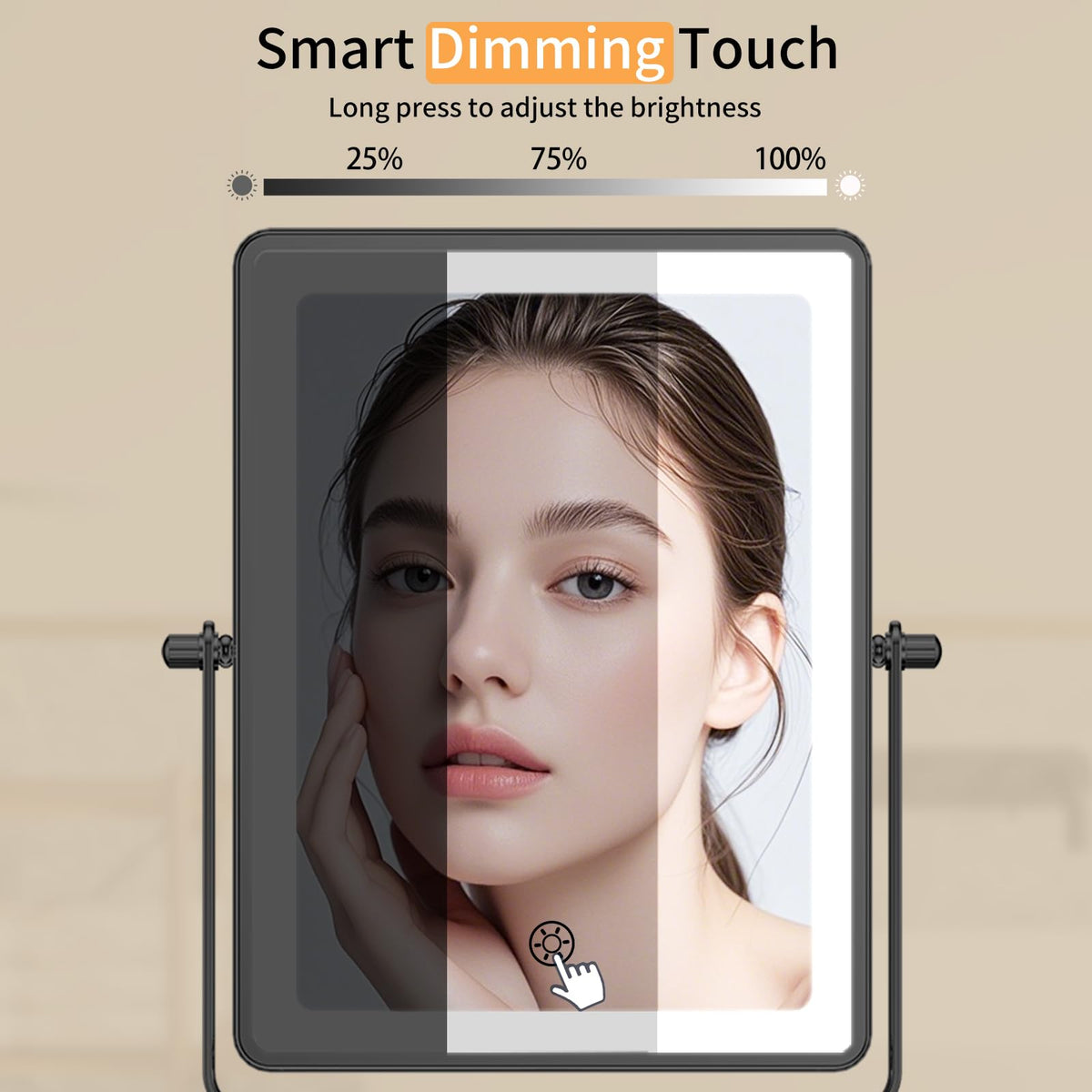 FUNTOUCH 5000mAh Rechargeable Wall Mounted Makeup Mirror - FUNTOUCH Official Imagery - 6