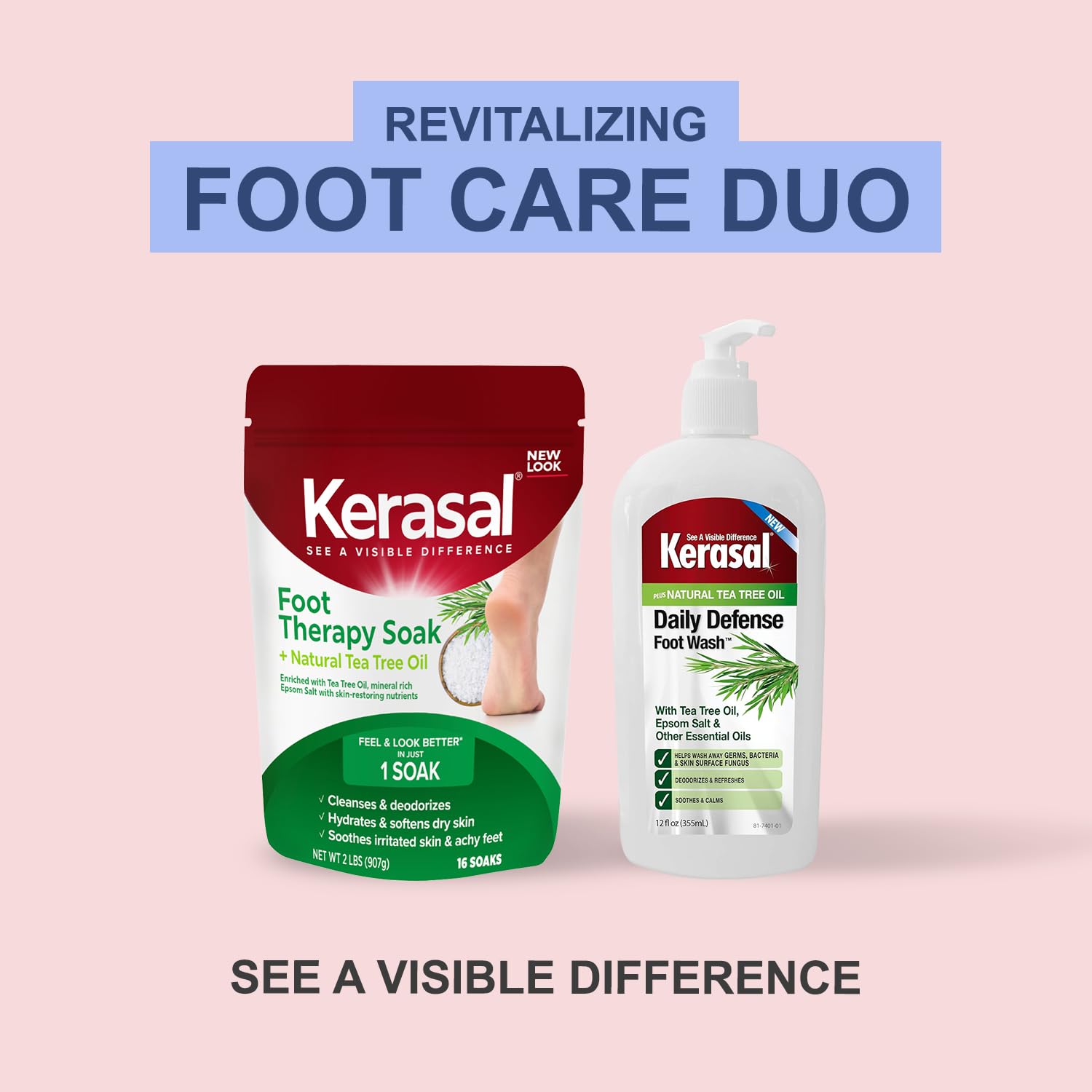 Kerasal Foot Therapy Soak with Epsom Salt & Tea Tree, 2 lb