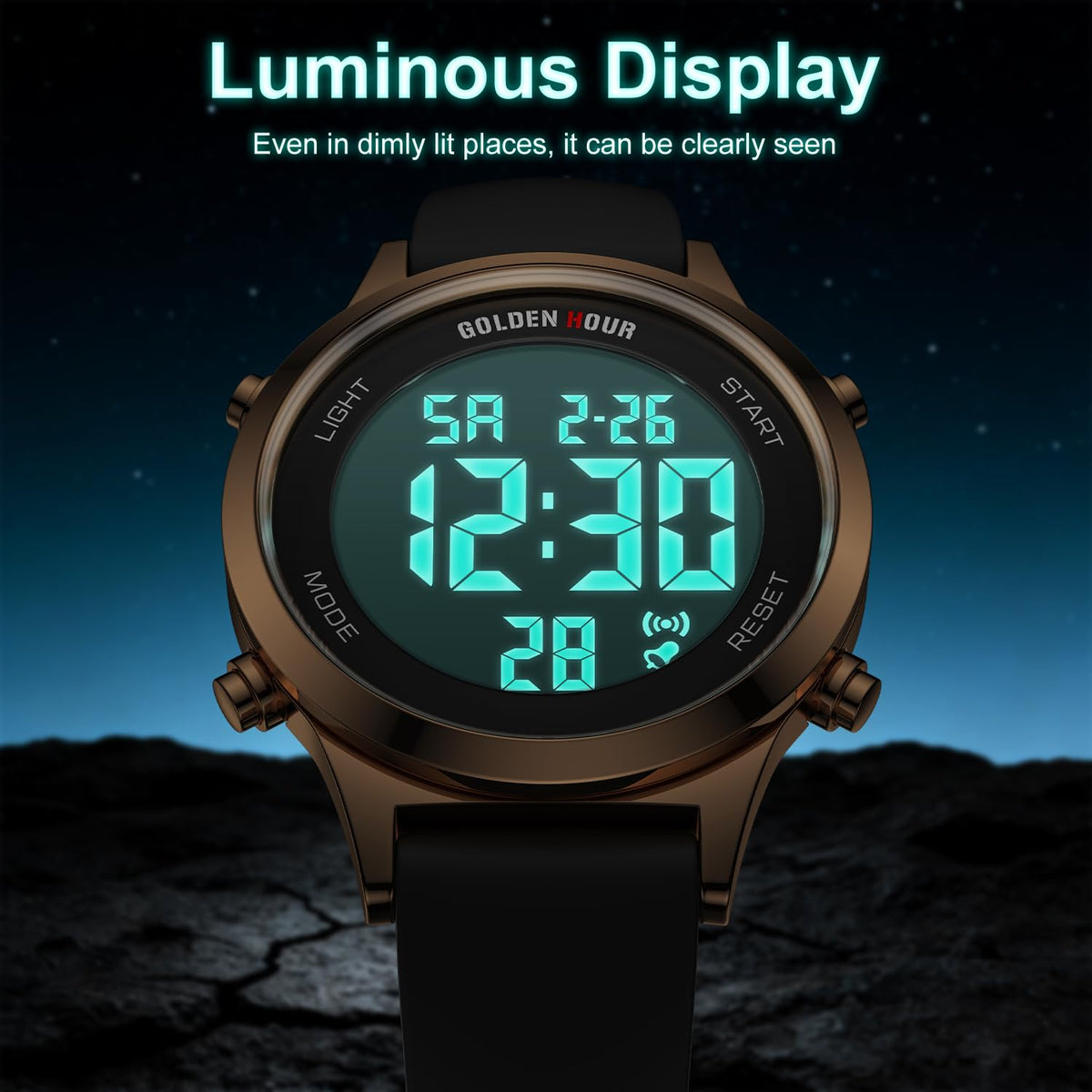 GOLDEN HOUR Waterproof Women s Digital Sports Watches with - GOLDEN HOUR Official Imagery - 5