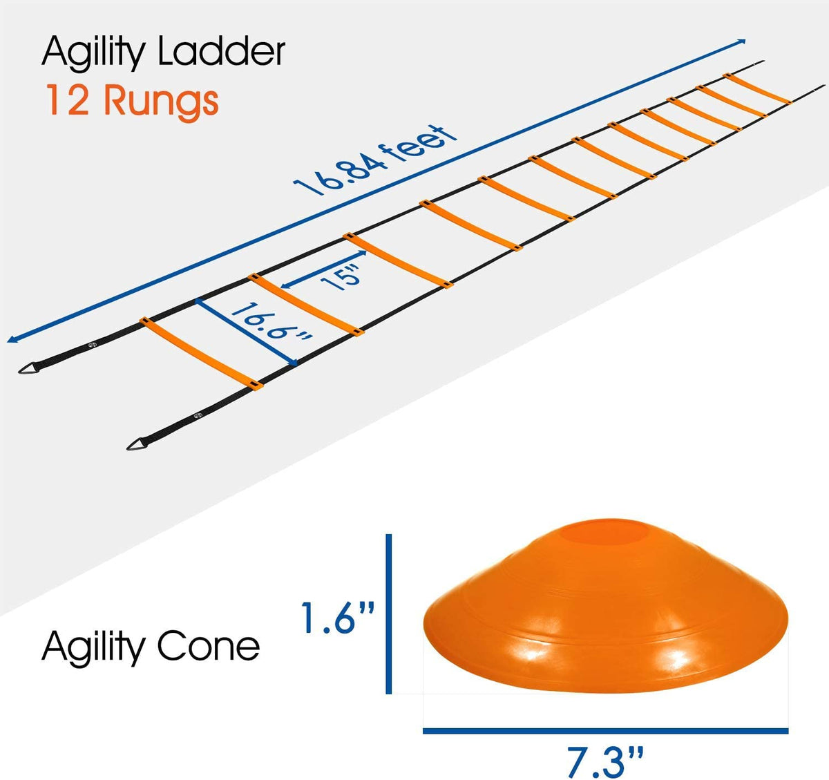 Yes4All Hex Agility Rings Speed Rings with Carrying Bag - Premium Selection Official Imagery - 4
