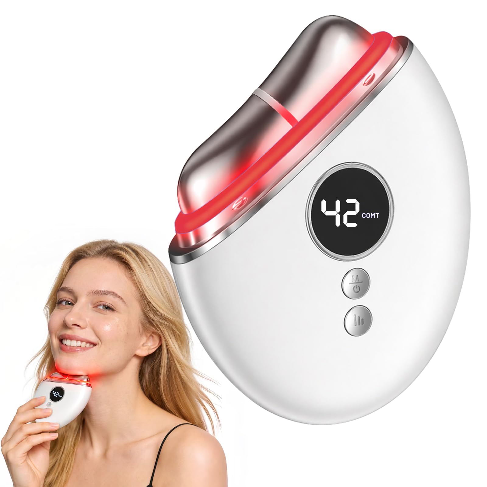 4 in 1 Red Light Therapy for Face and Neck Gua Sha Facial - Jobazok Official Imagery - 2