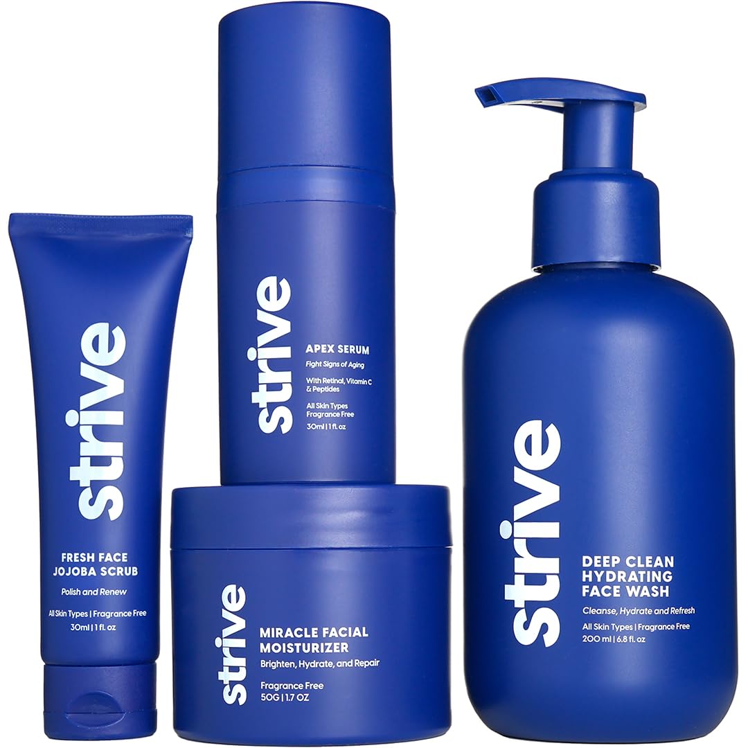 Mens Skin Care Set, 4 Piece Anti Aging Routine with Retinal and - Product Imagery