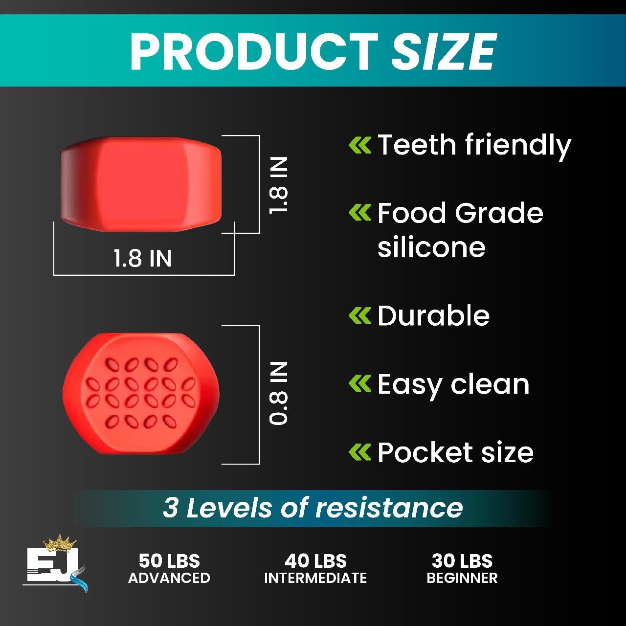 EdJay Jaw Exerciser – Mouth Workout Device, Muscle Trainer for... - EDJAY Official Product View 3