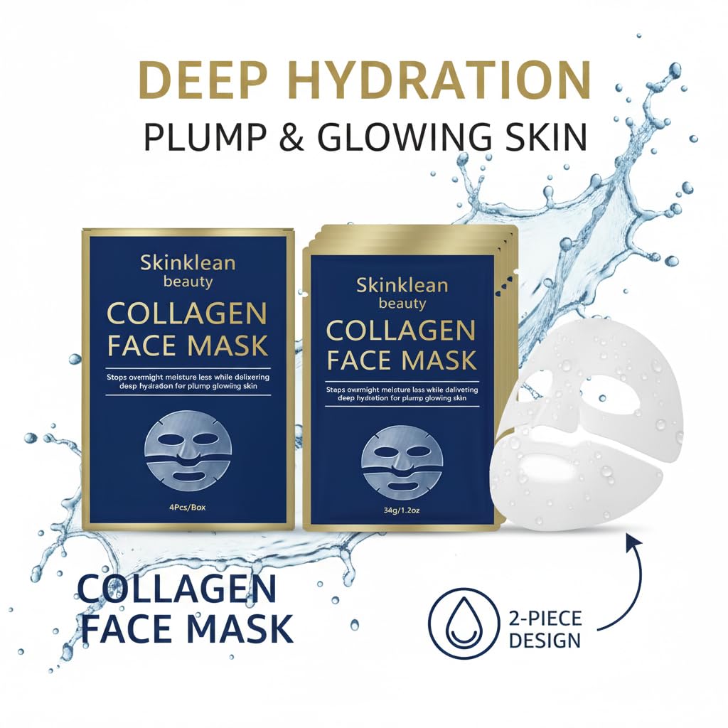 Collagen Face Mask Deep Hydration Refreshing and Light - Skinklean Beauty Official Product Imagery - 5