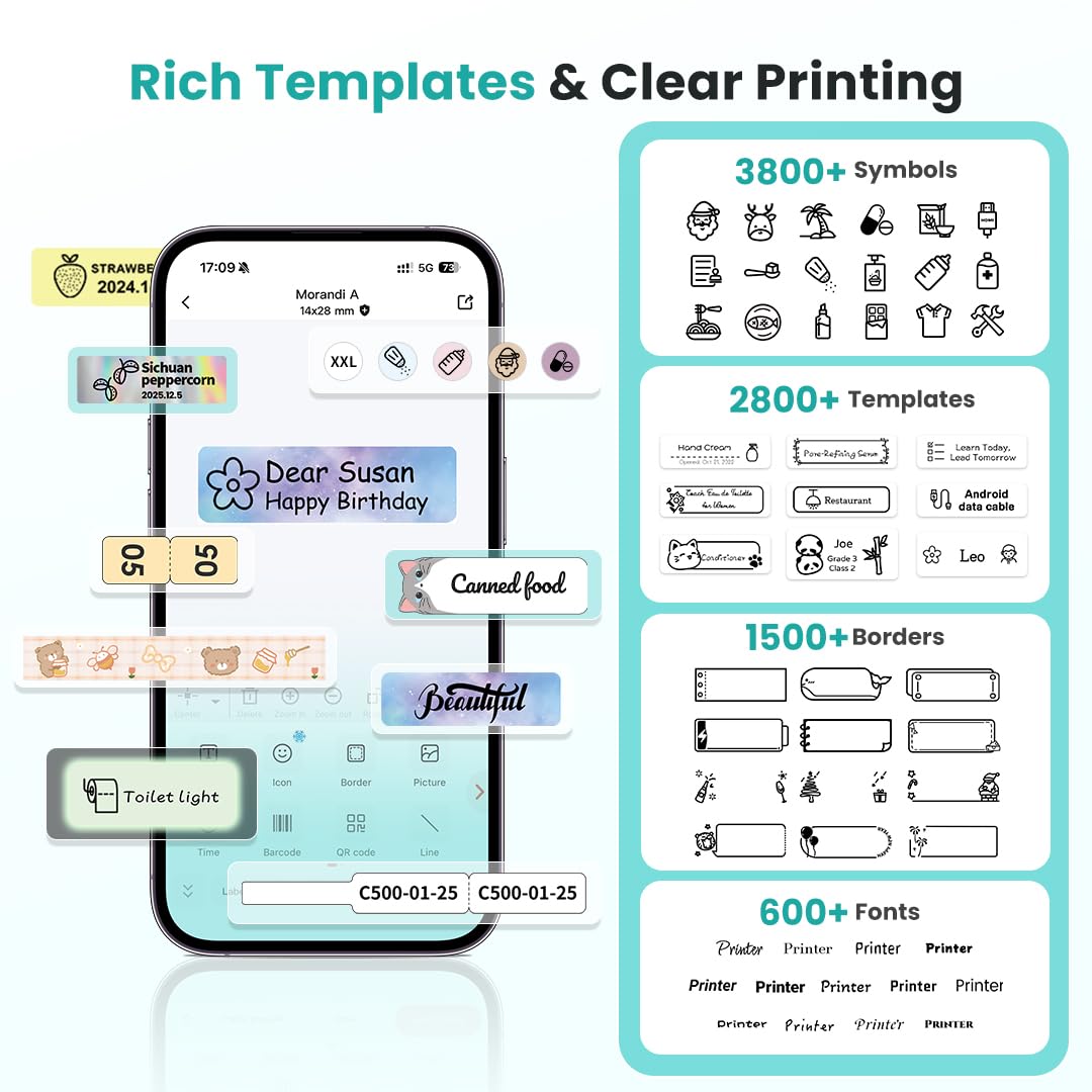 Phomemo Label Maker, D30 Bluetooth Mini Label Maker Machine with - Phomemo Official Product View 6