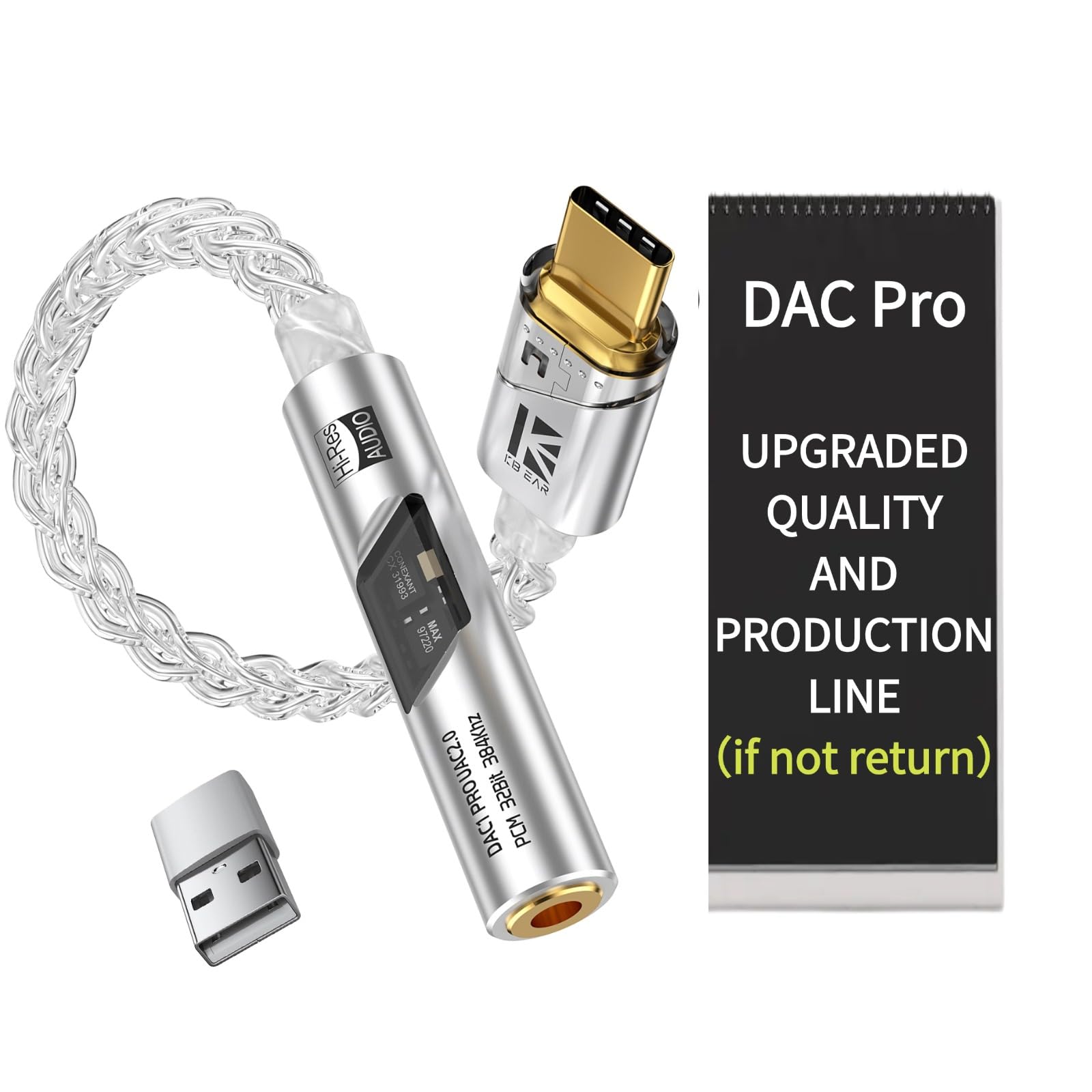 KB EAR 2026 Latest USB C DAC Audio Adapter with Headphone Amplifi by KB EAR - Angle View 9