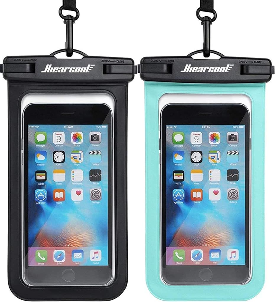 Hiearcool Waterproof Phone Pouch, Waterproof Phone Case, Black&Green 2 - Pack - Hiearcool Official Product View 1