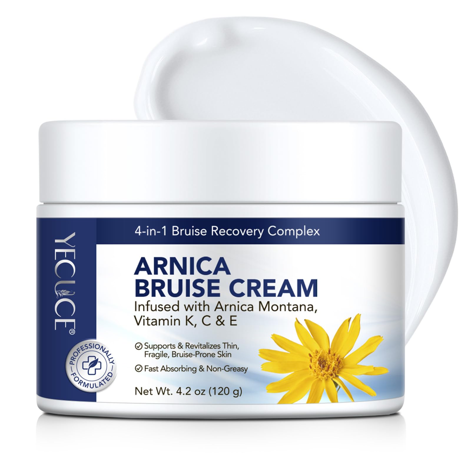 Arnica Bruise Cream with Vitamins K, C & E, Soothing Hydrating - Product Imagery