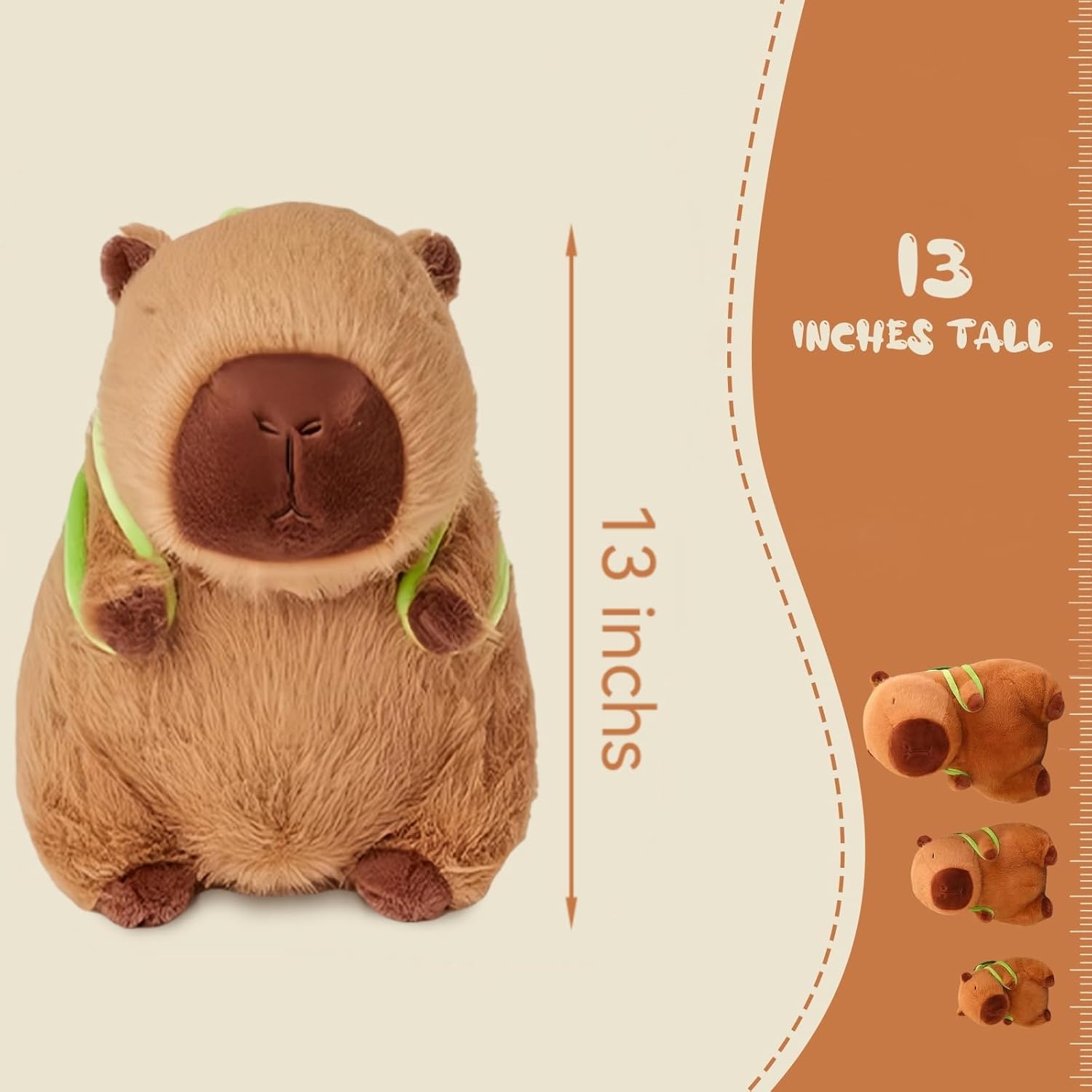 Soft plush capybara stuffed animal toy from PUPUPANDA, featuring realistic details and a cuddly, adorable design.