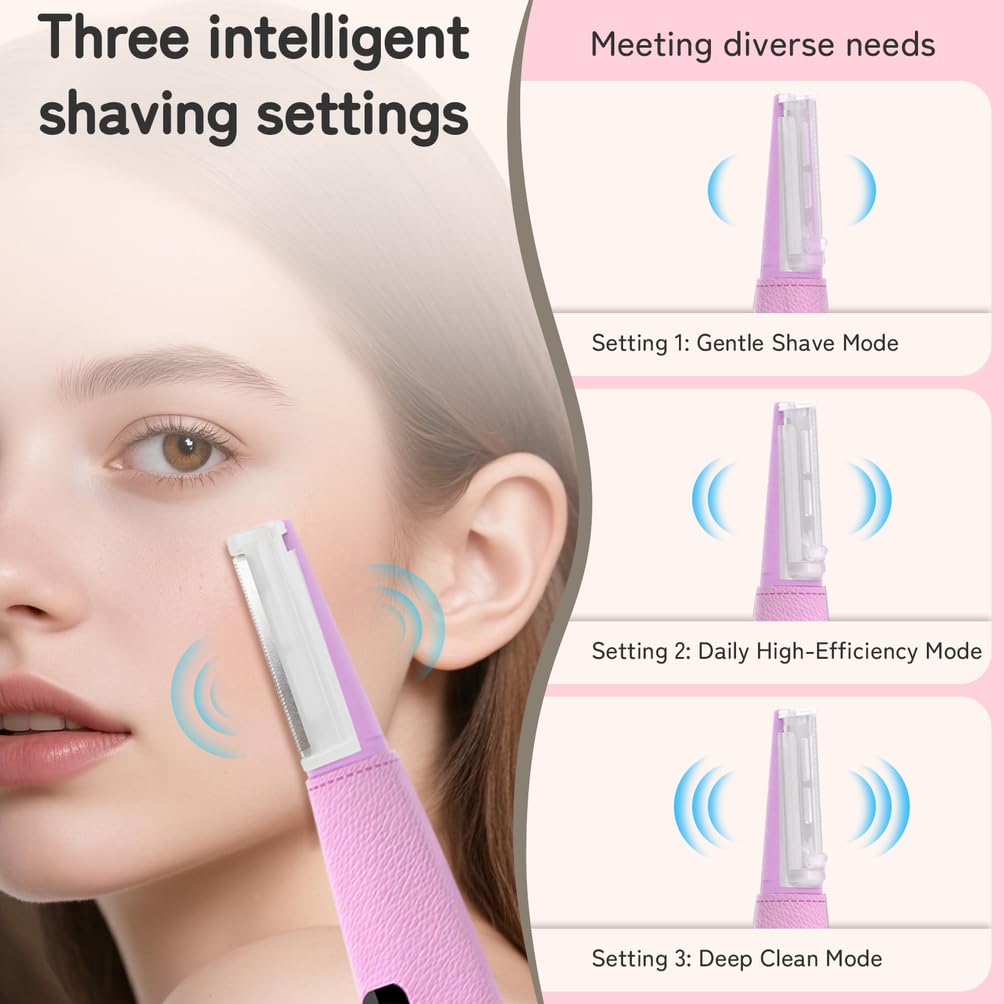 Sonic Dermaplane Razor for Women Face Hair Peach Fuzz - YAORUTY Official Imagery - 5