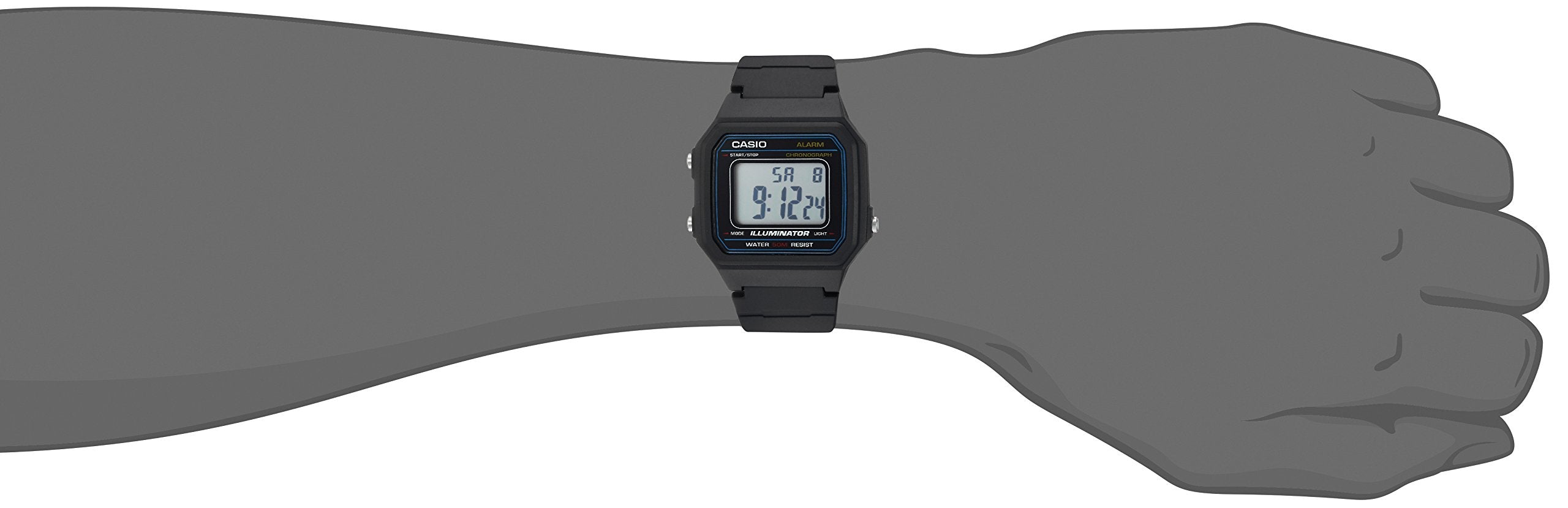 Casio W217H Series | Men’s Digital Watch | 50M WR | 1/100 Second Stopw - View 2