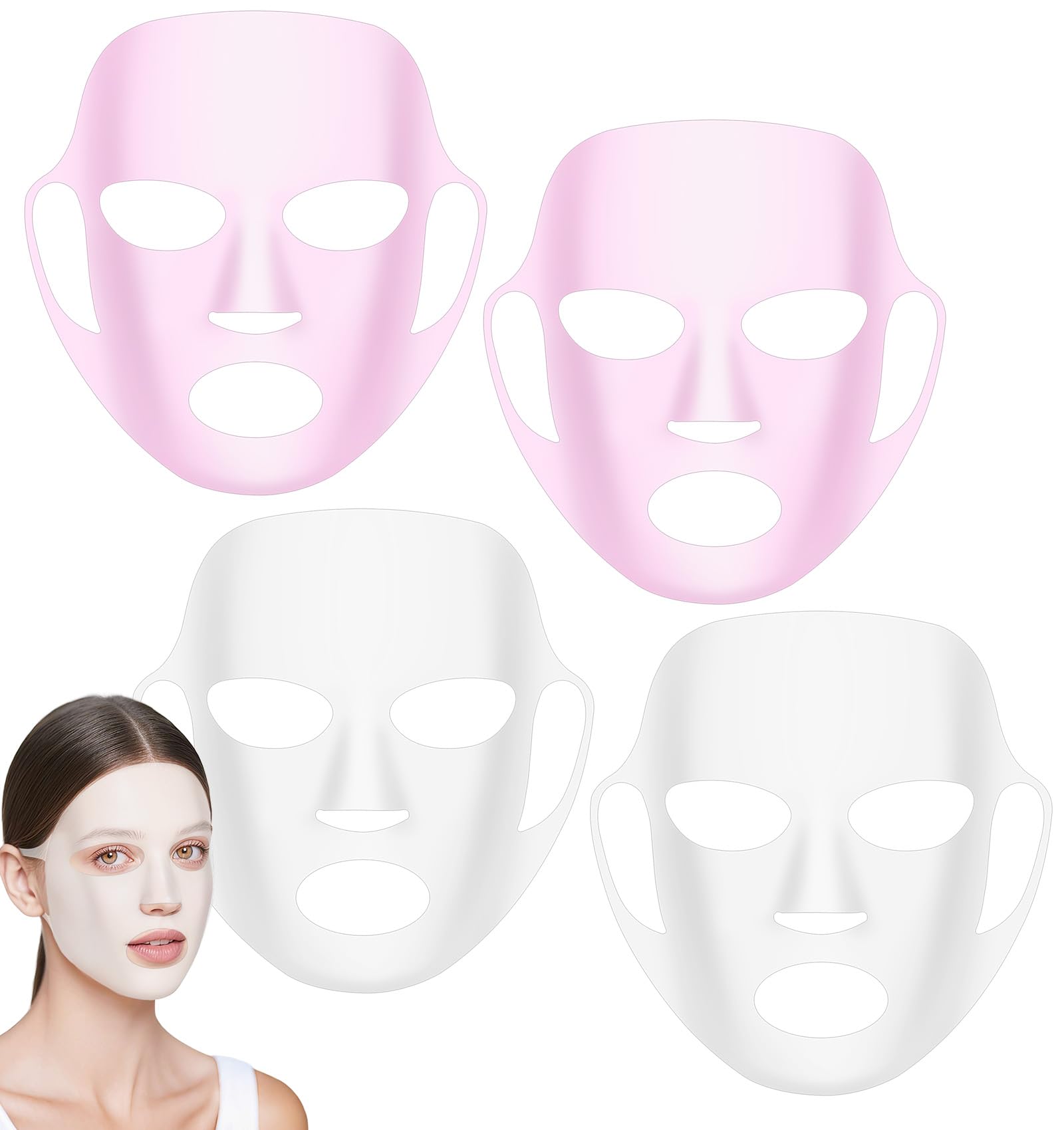 3 Pcs Reusable Silicone Face Mask, Sheet Mask Holder on Face - ValueBargain