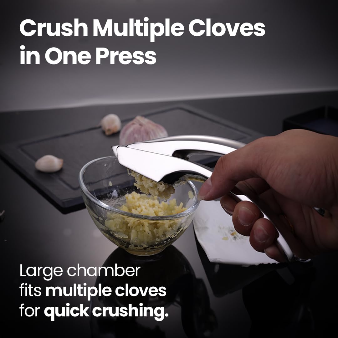 Gourmet Easy Garlic Press Lifetime Replacement, No Need to Peel, Fine - View 4