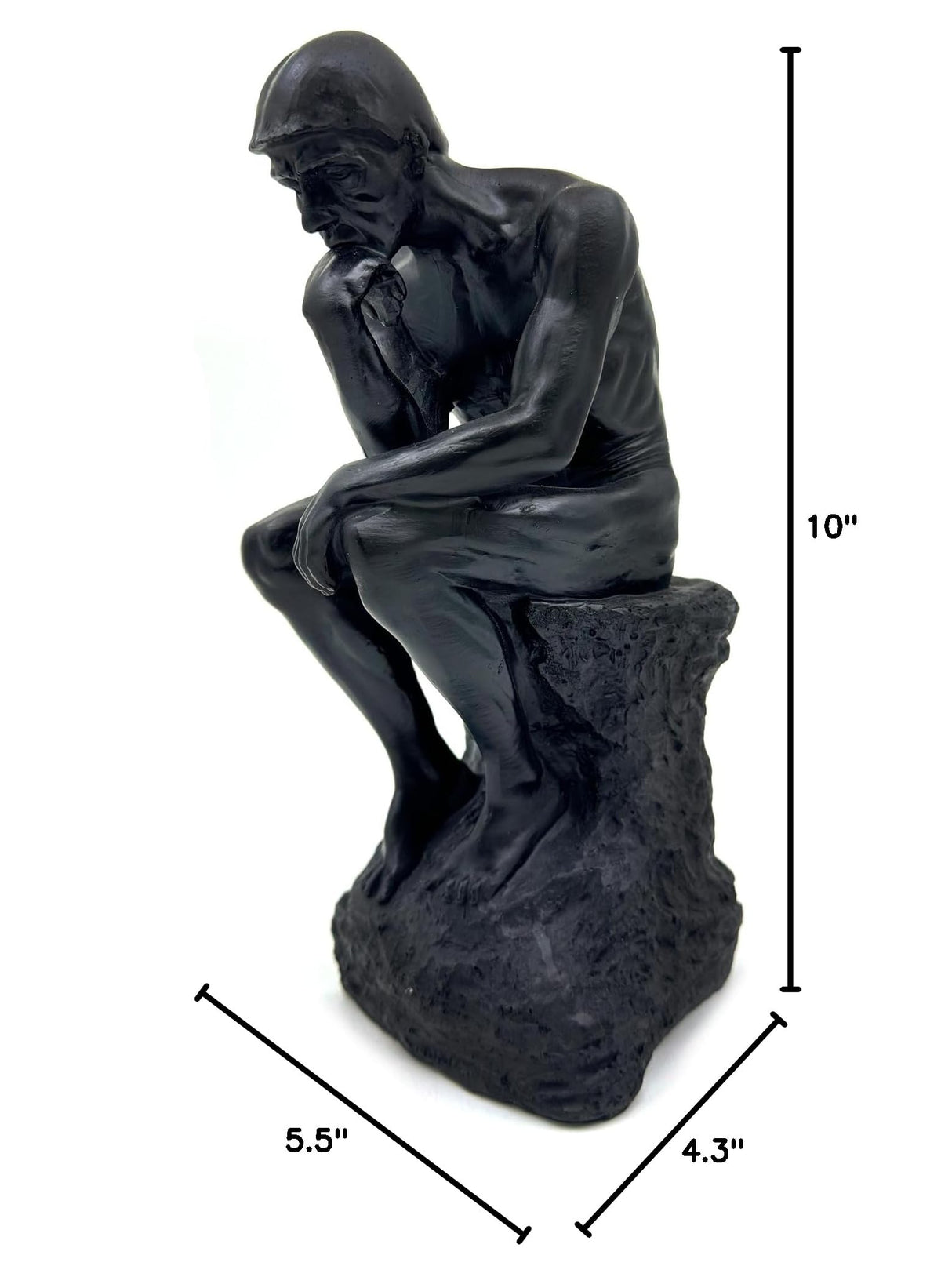 FUNSXBUG 10 Inch Resin The Thinker Statue Thinking Man - FUNSXBUG Official Imagery - 3