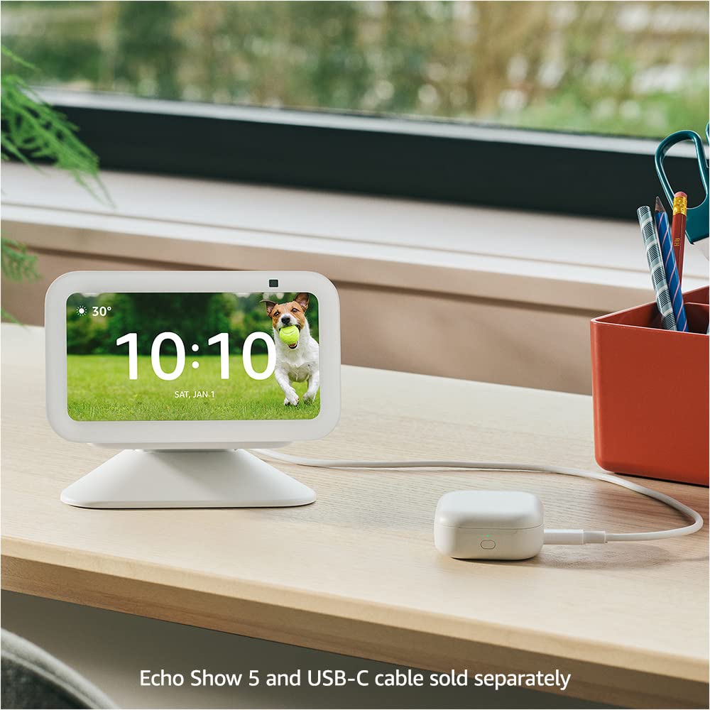 Amazon Echo Show 5   Adjustable Stand with USB-C Charging Port | Charcoal - Amazon Official Product View 4