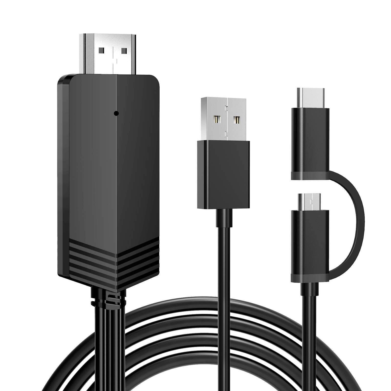 Weton 2-in-1 USB Type C Micro USB Android Phone to TV HDMI Cable, by Weton - Angle View 1