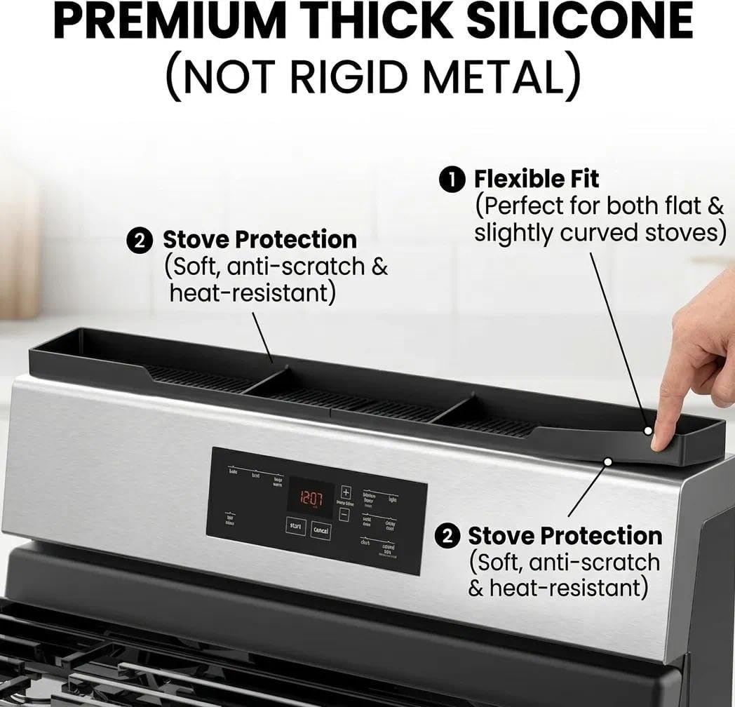 AWOKE Stove Top Shelf 30 Inch - Silicone Material Magnetic Shelf - AWOKE Official Product View 4