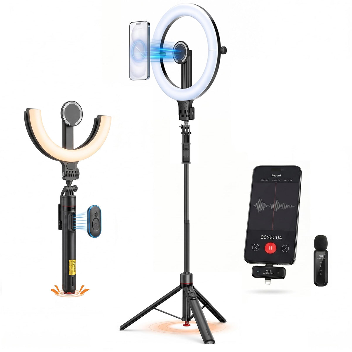 Ring Light with Stand and Wireless Microphone 10 Magnetic - Flurova Official Imagery - 2