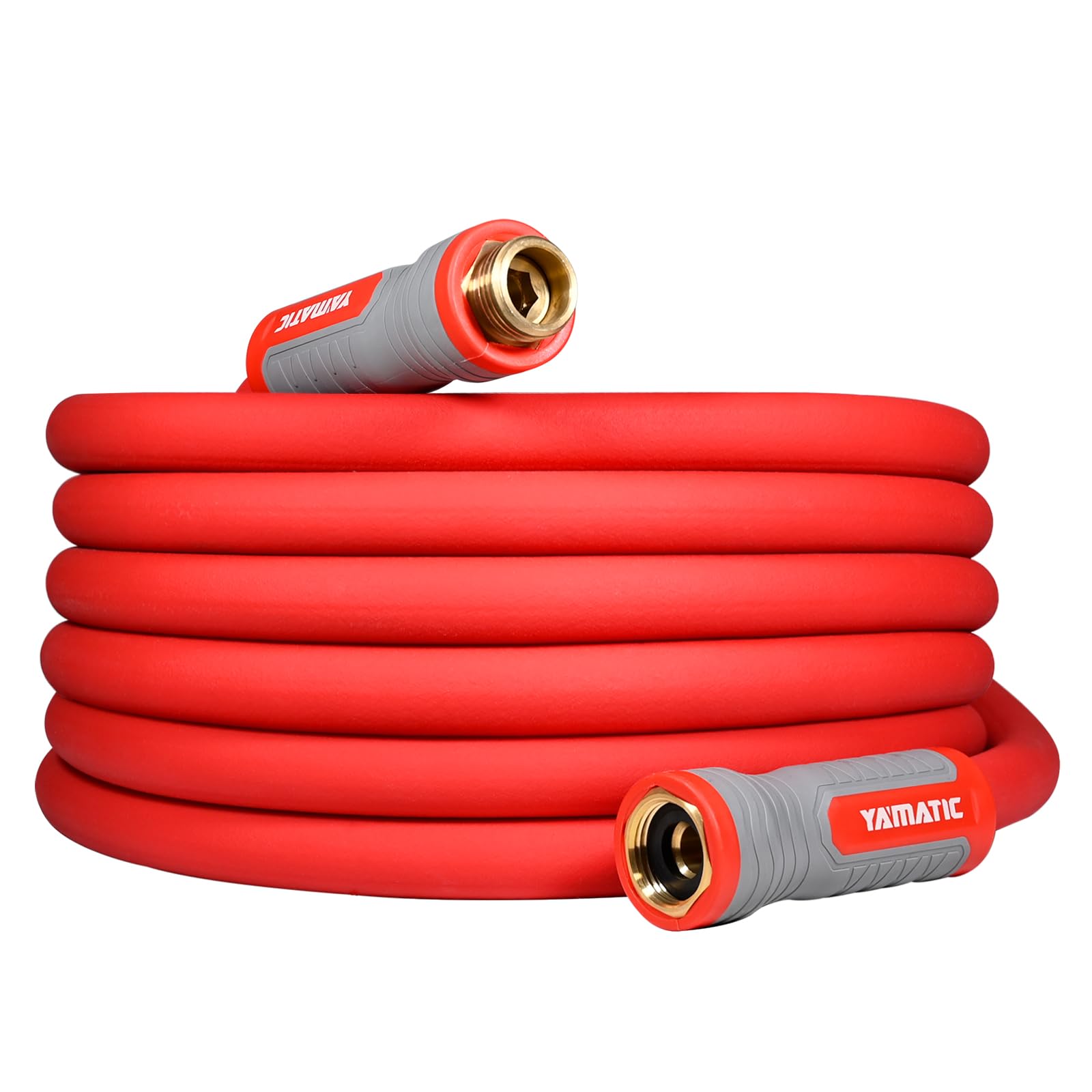 YAMATIC 100FT Flexible Garden Hose 5/8", Brass Swivel Handle Burs - YAMATIC Official Product View 10