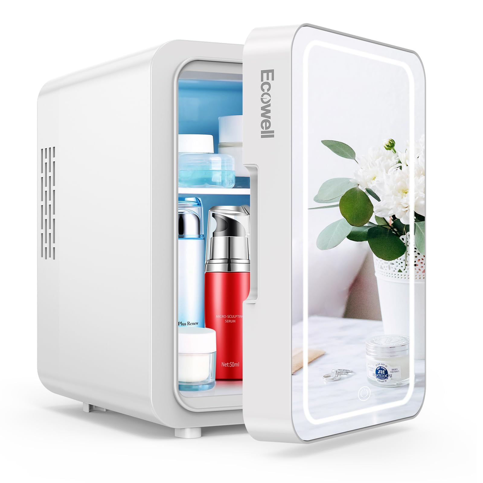 ECOWELL Skin Care Fridge for Cosmetic, Mini Skincare Fridge with - Product Imagery