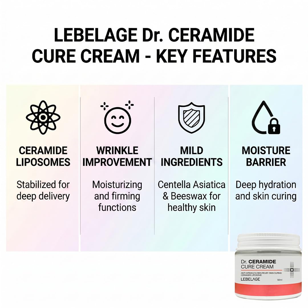 LEBELAGE Dr. Ceramide Cream, Rich Face and Body Moisturizer, - LEBELAGE
