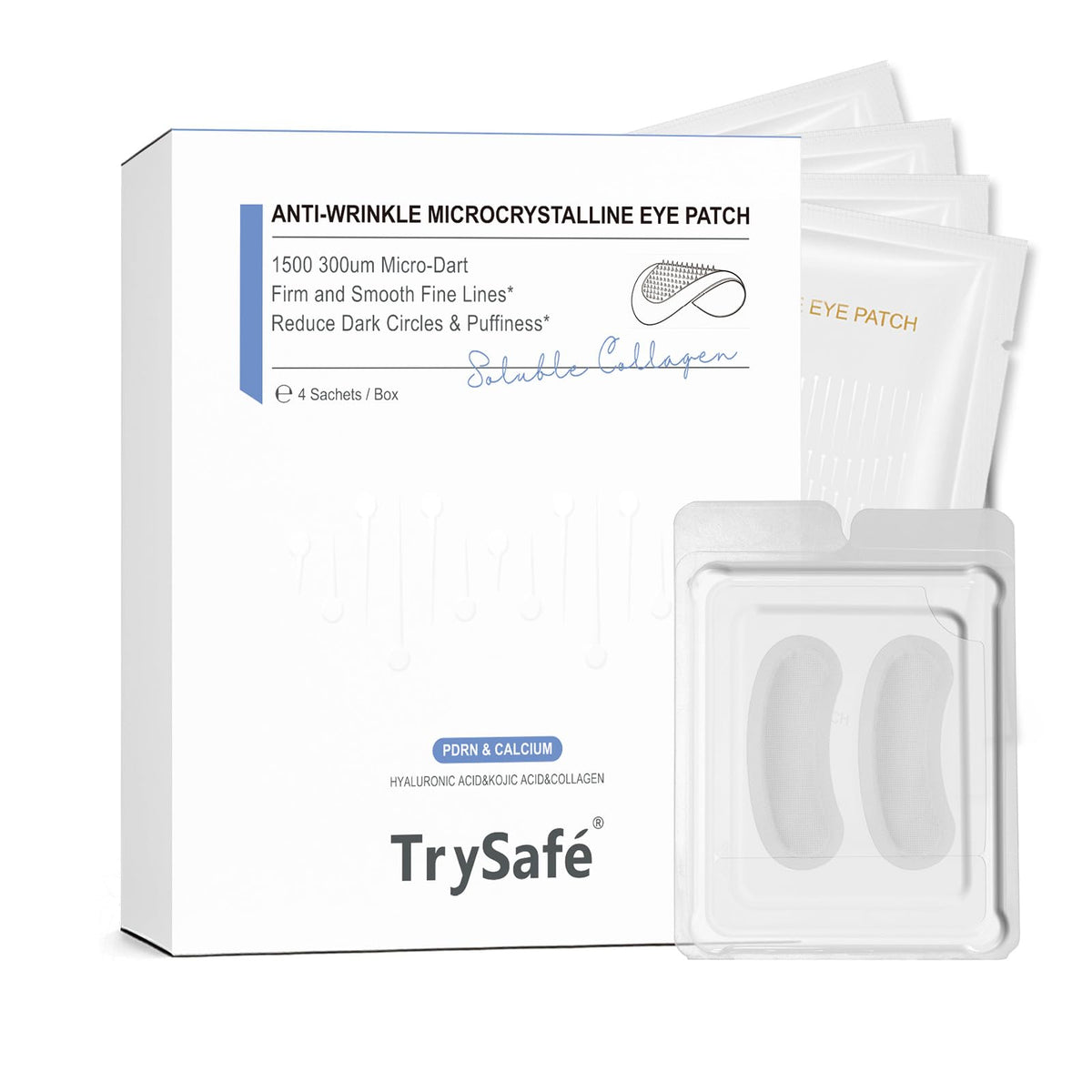 4 pairs PDRN Calcium Micro Eye Patches Under Eye Patches for - TrySafe Official Imagery - 2