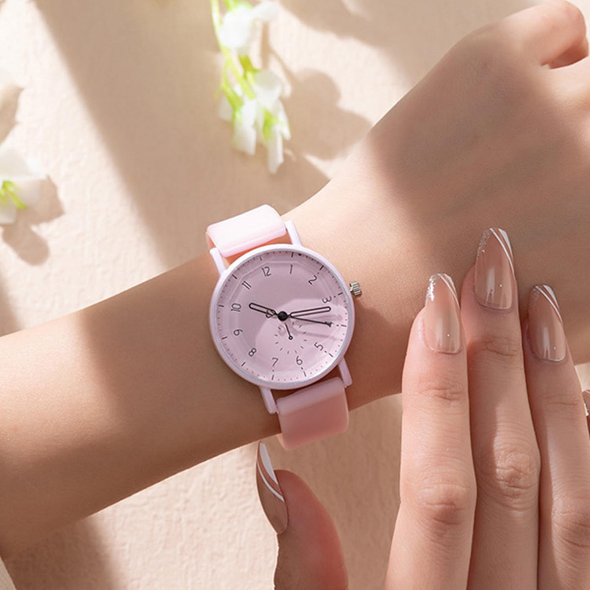6 Pack Women Silicone Rubber Band Watches Set Geneva Watch - haodmius Official Imagery - 3