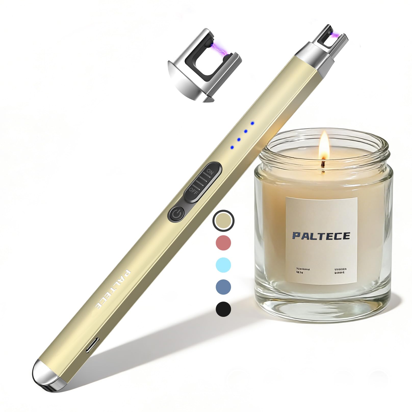 PALTECE Upgraded Electric Lighter, USB C Rechargeable Flameless Plasma Arc Light - PALTECE Official Product View 1