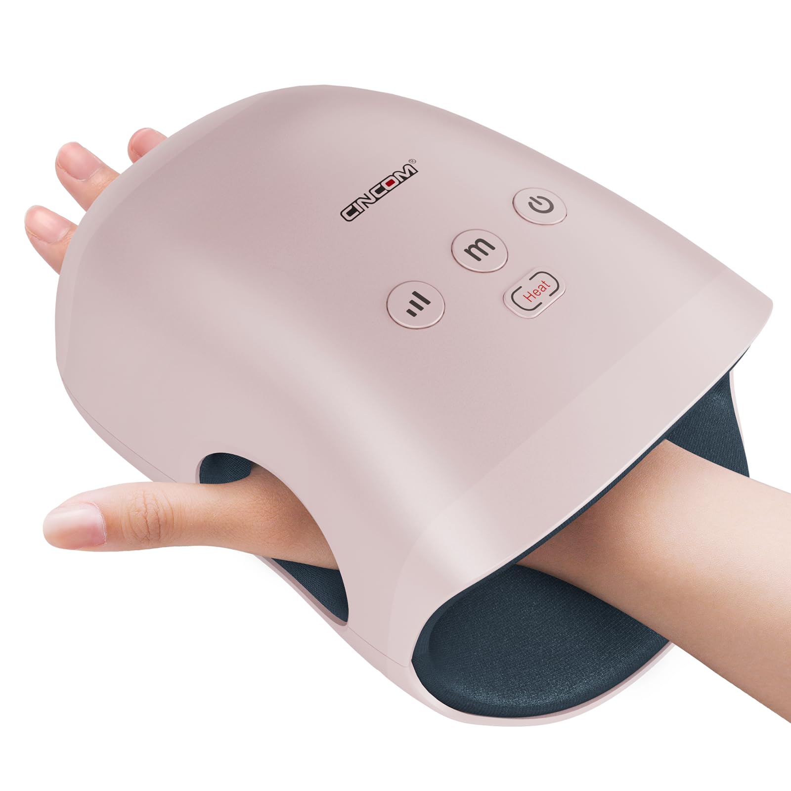 CINCOM Cordless Hand Massager with Heat and Compression, White - View 9