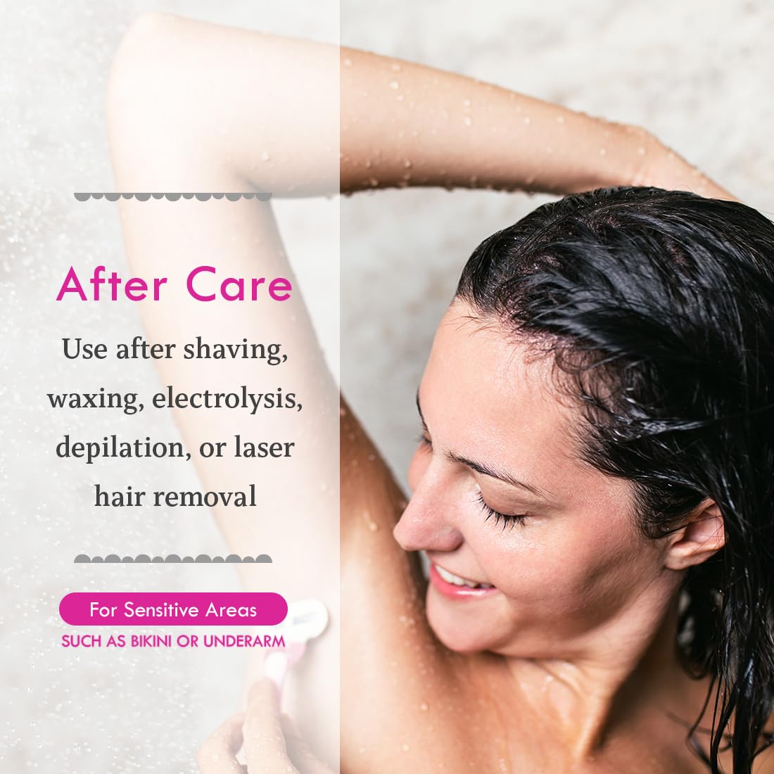 Bikini Zone after shave crème with 2% lidocaine, skin moisturizer in a 1 oz tube, designed for sensitive skin.