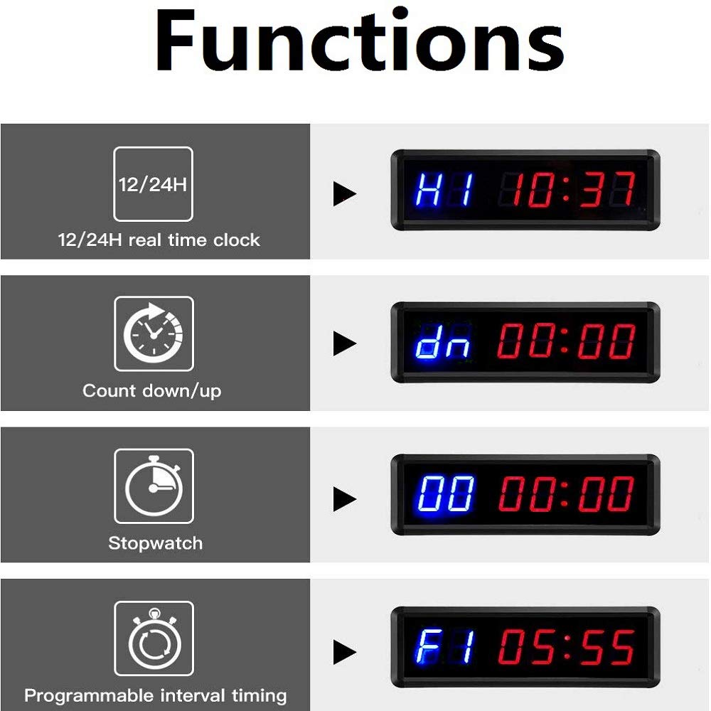 LED Interval Timer Count Down Up Clock Stopwatch with Remote - BTBSIGN Official Imagery - 4
