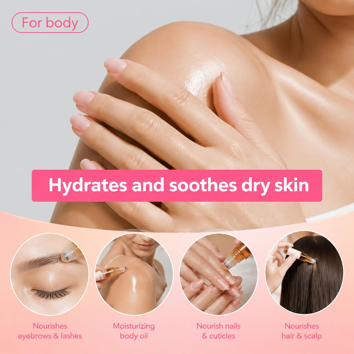 Organic Castor Oil with Rose Quartz Roller Set 100 Pure Cold - HongTu Official Imagery - 6