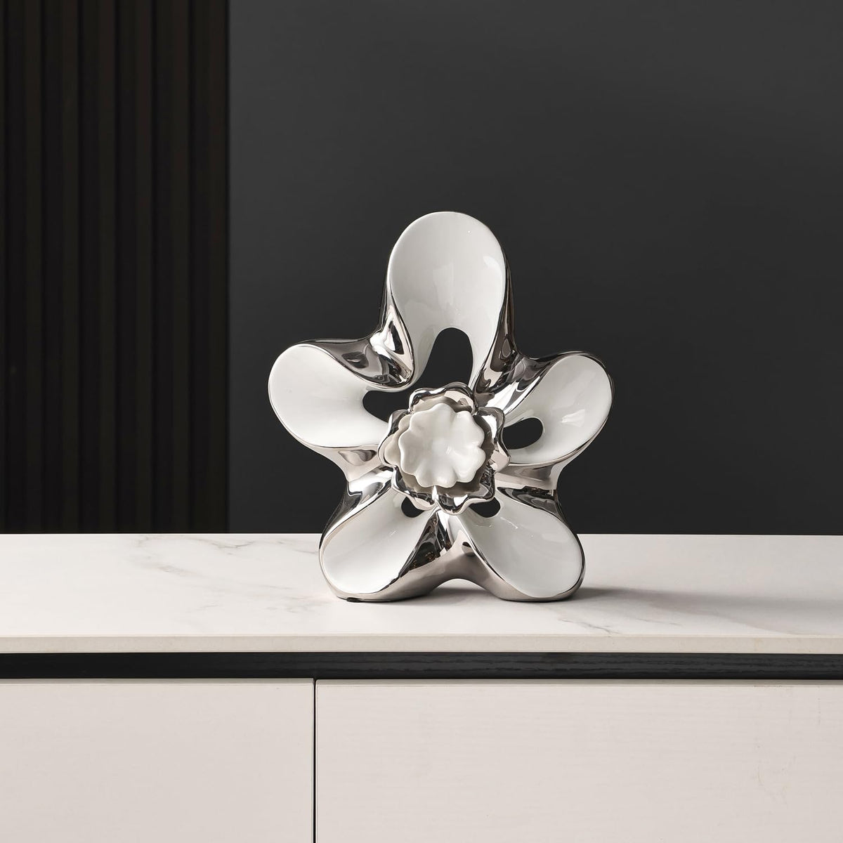 Ceramic Statue Home Decor Aesthetic Abstract Flower - Dneuoir Official Imagery - 5
