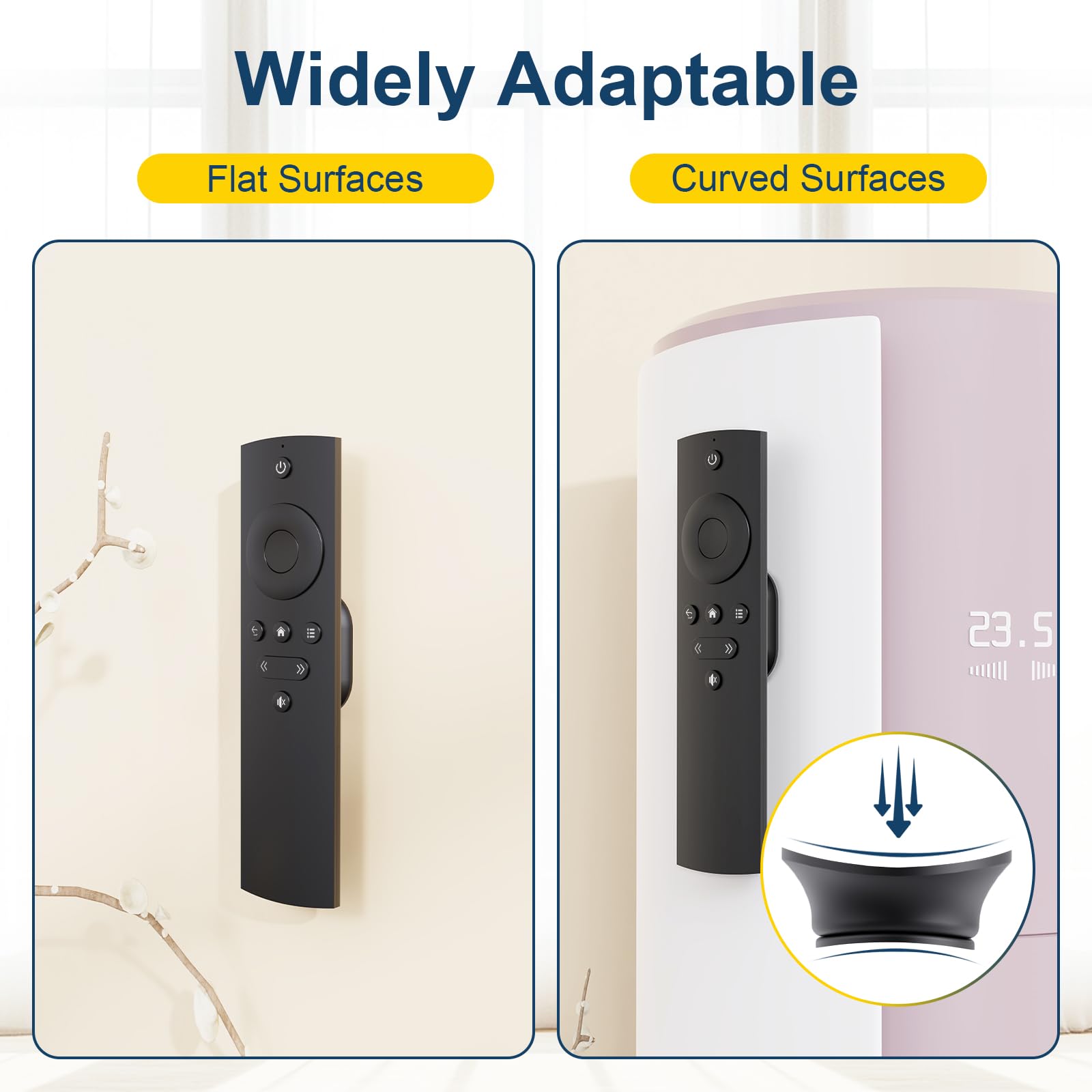 Vaszu Magnetic Silicone Remote Control Holder Wall Mount for TV F - Vaszu Official Product View 3