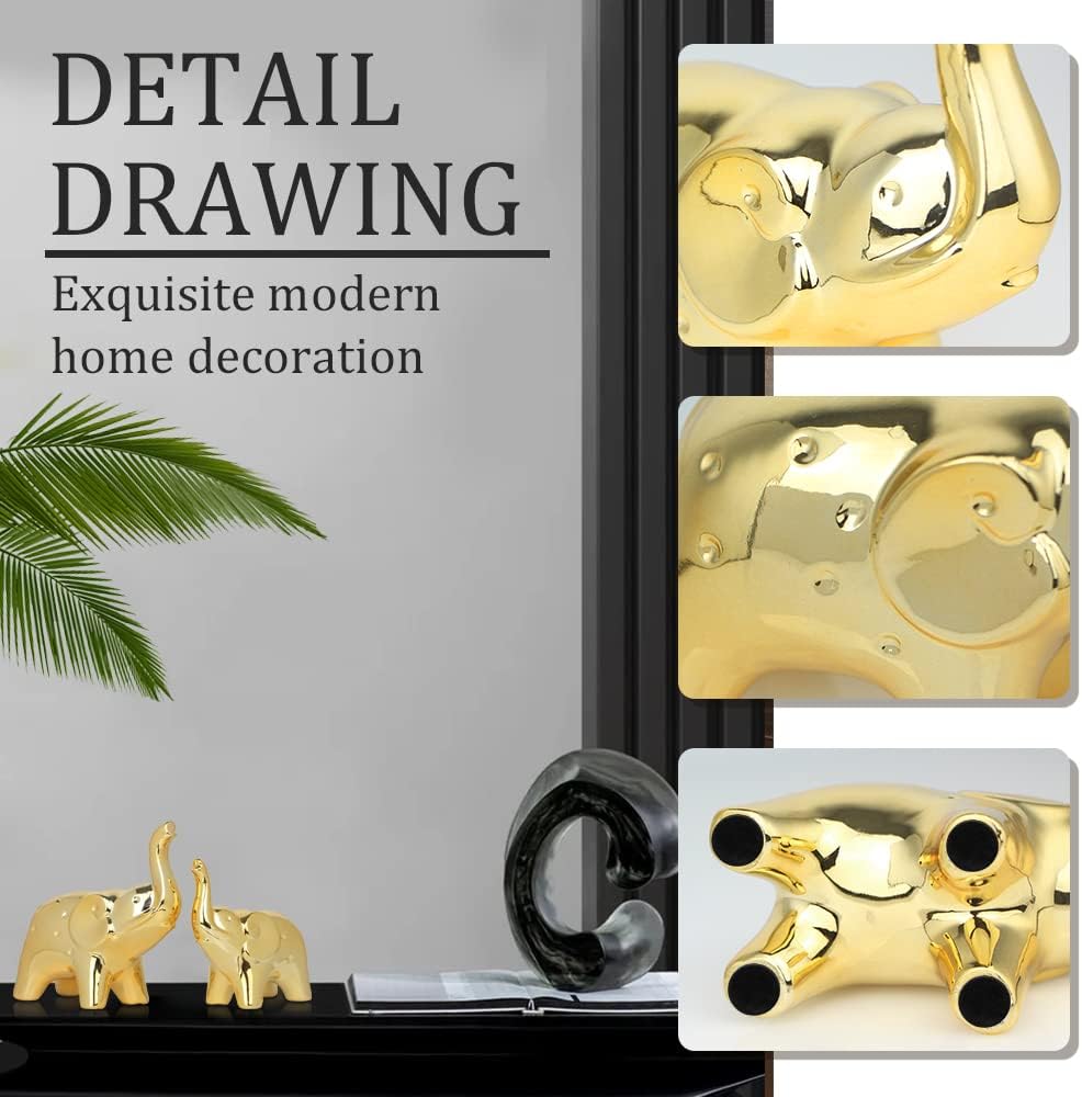 Modern elephant sculpture by Sgorggo featuring a pair of detailed elephant figurines for home decor display.