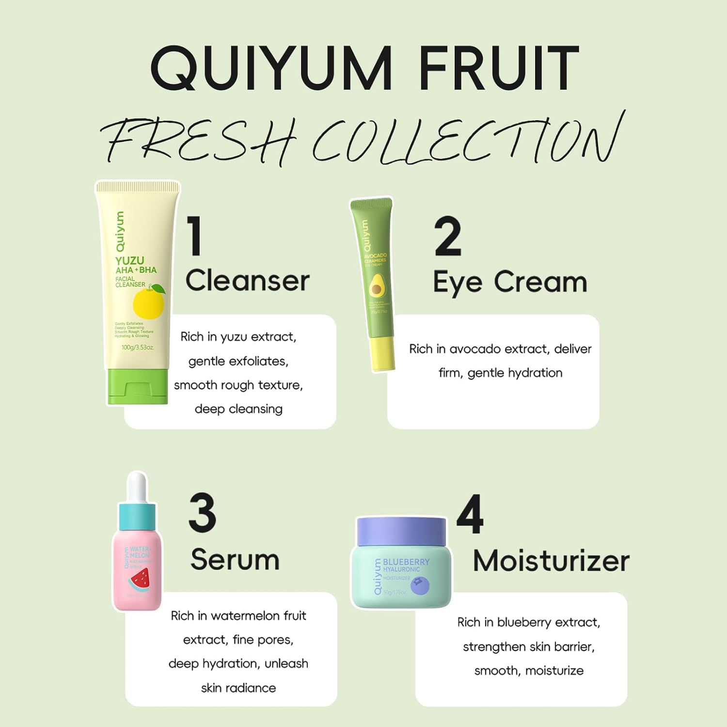 Fruit Skin Care Set, Birthday Christmas Beauty Gift, Skincare Kit - QUIYUM