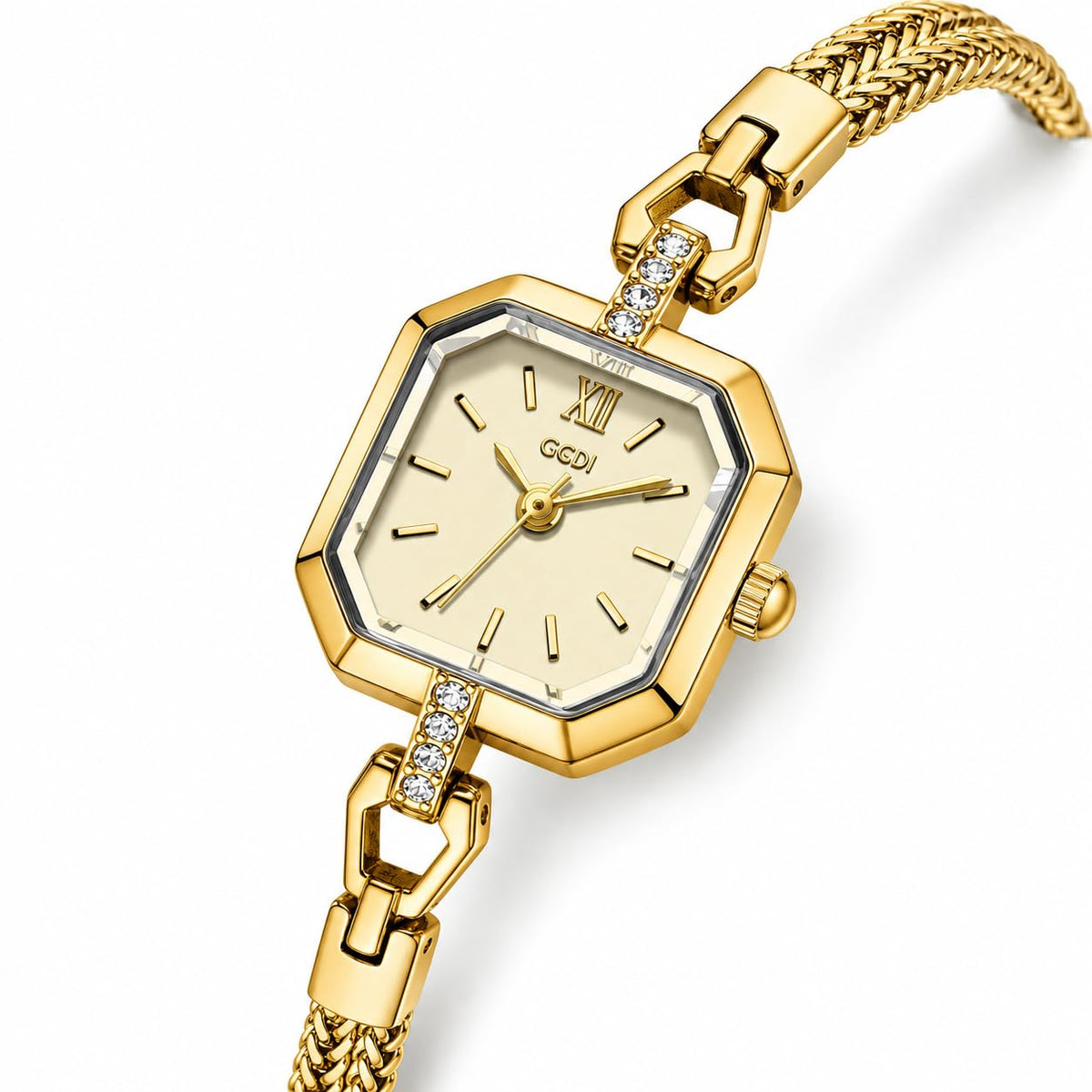 FANMIS Women Petite Bracelet Watch Small Gold Octagon Quartz - FANMIS Official Imagery - 3