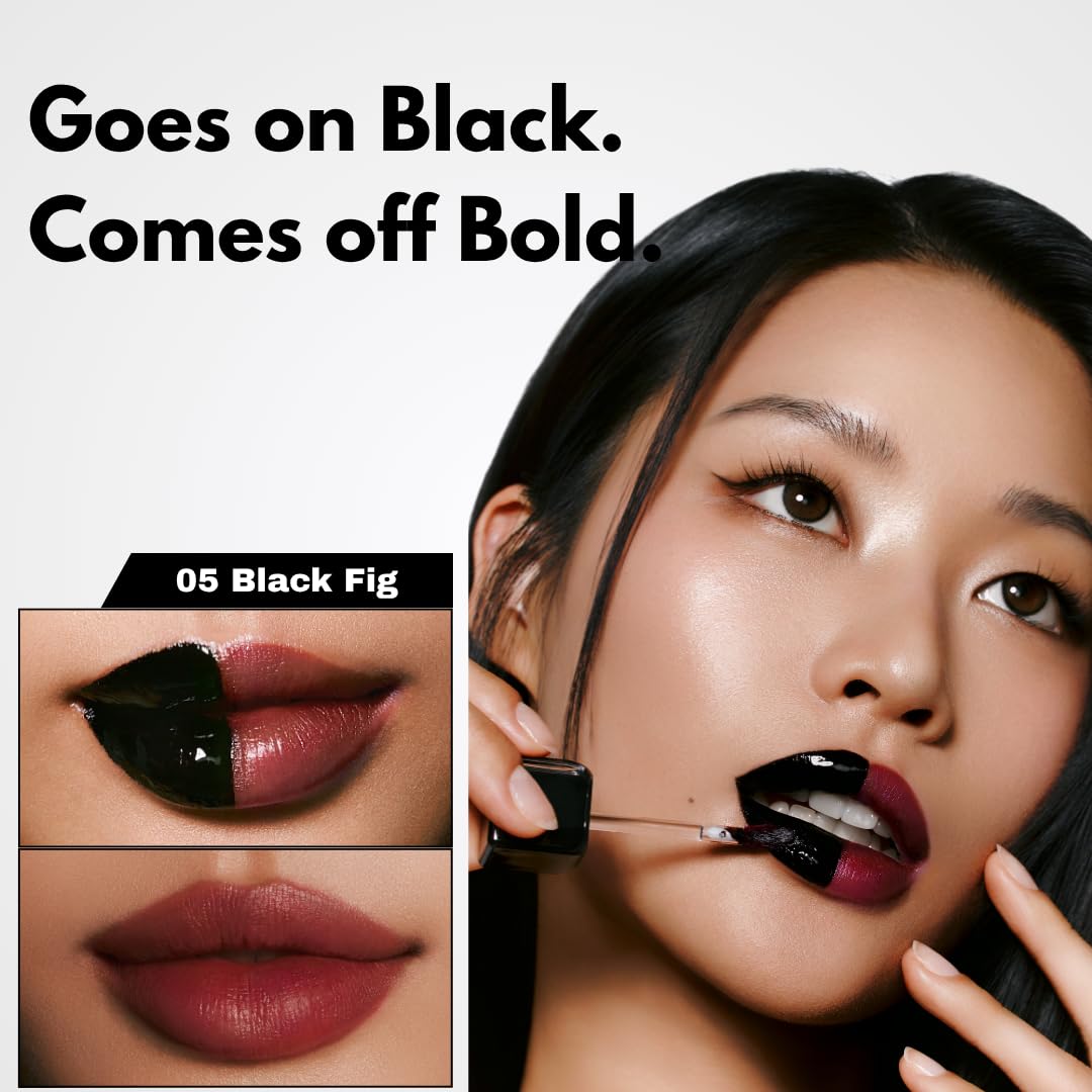 MILKTOUCH Black Peel Off Lip Tattoo #05 Black Fig + Collagen Lip Balm #VanillaCake - MILKTOUCH Official Product View 2