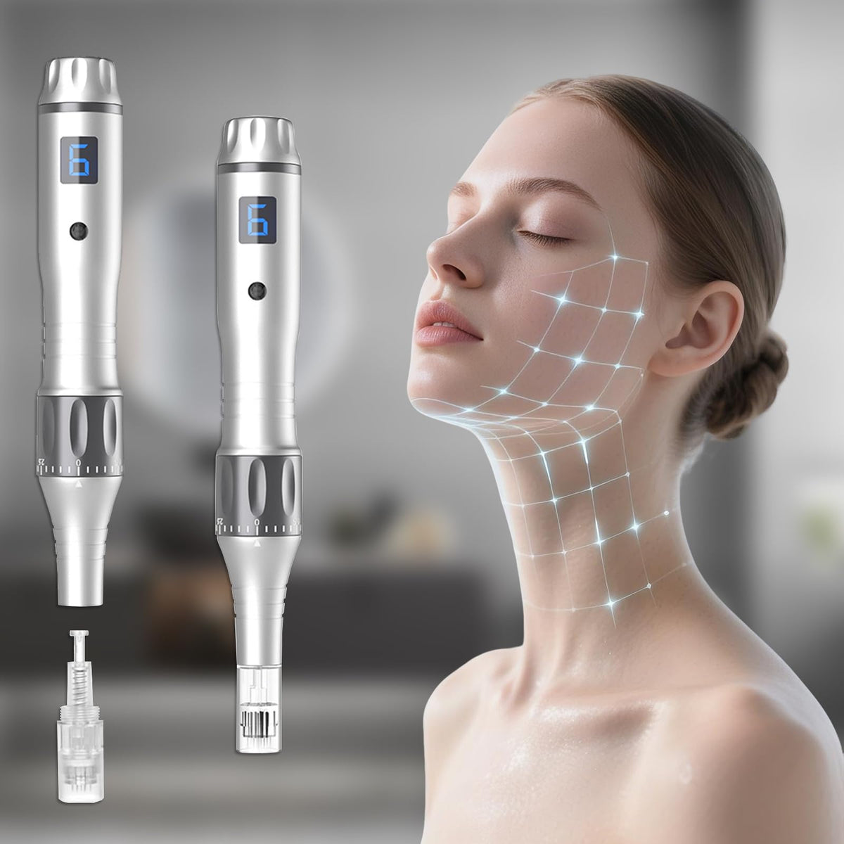 Derma Roller Pen 0 25mm Microneedling Pen for Hair Face - TrDLam Official Imagery - 3