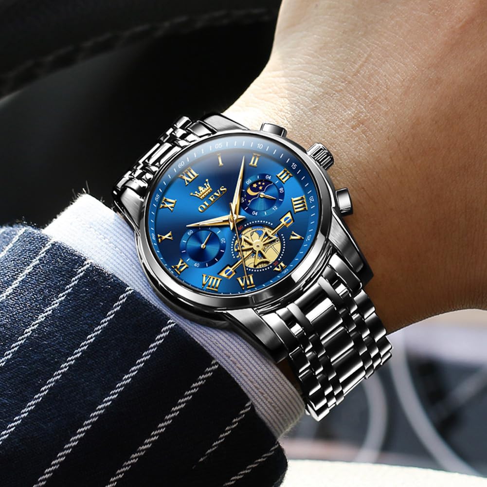 OLEVS Watch Men Luxury Dress Stainless Steel Date Analog Watch Waterpr - View 7