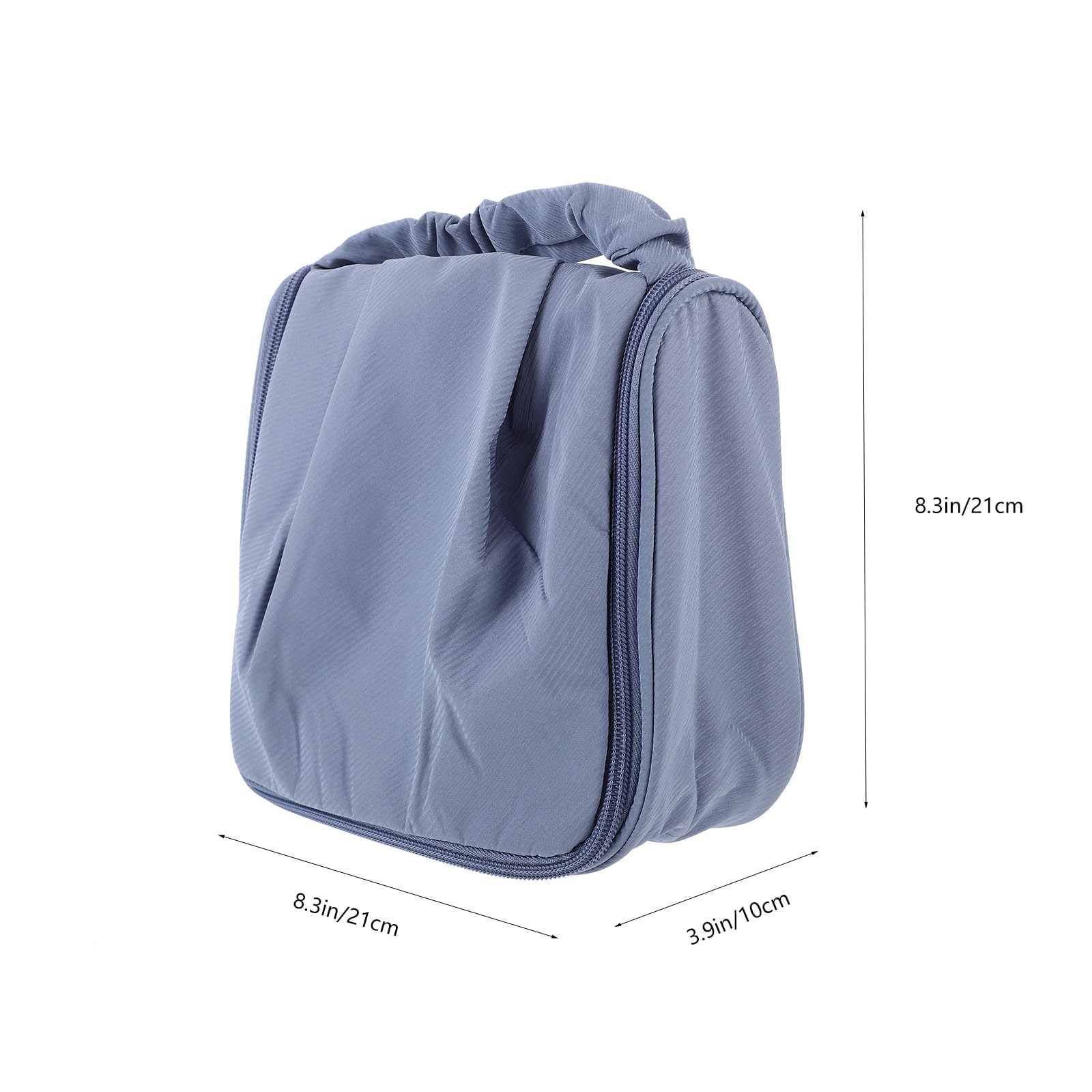 Blue PRETYZOOM waterproof travel toiletry bag with handle, spacious cosmetic case for women, ideal for toiletries and makeup organization.