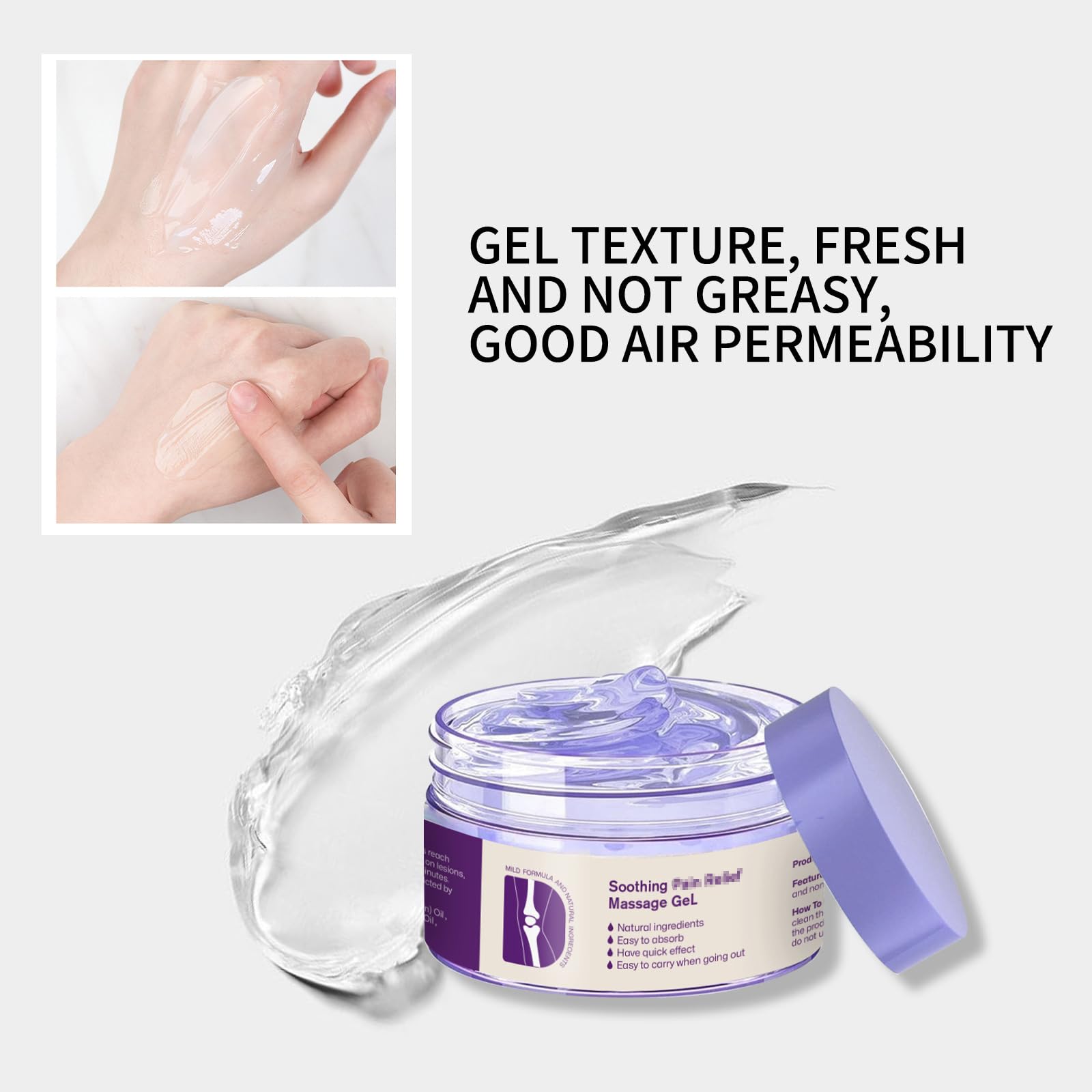 iekufes Joint Purple Gel,Soothing Massage Cream, Full-Body Joint Support for Knees, Lumbar, Neck, Hands & Feet(2PCS)