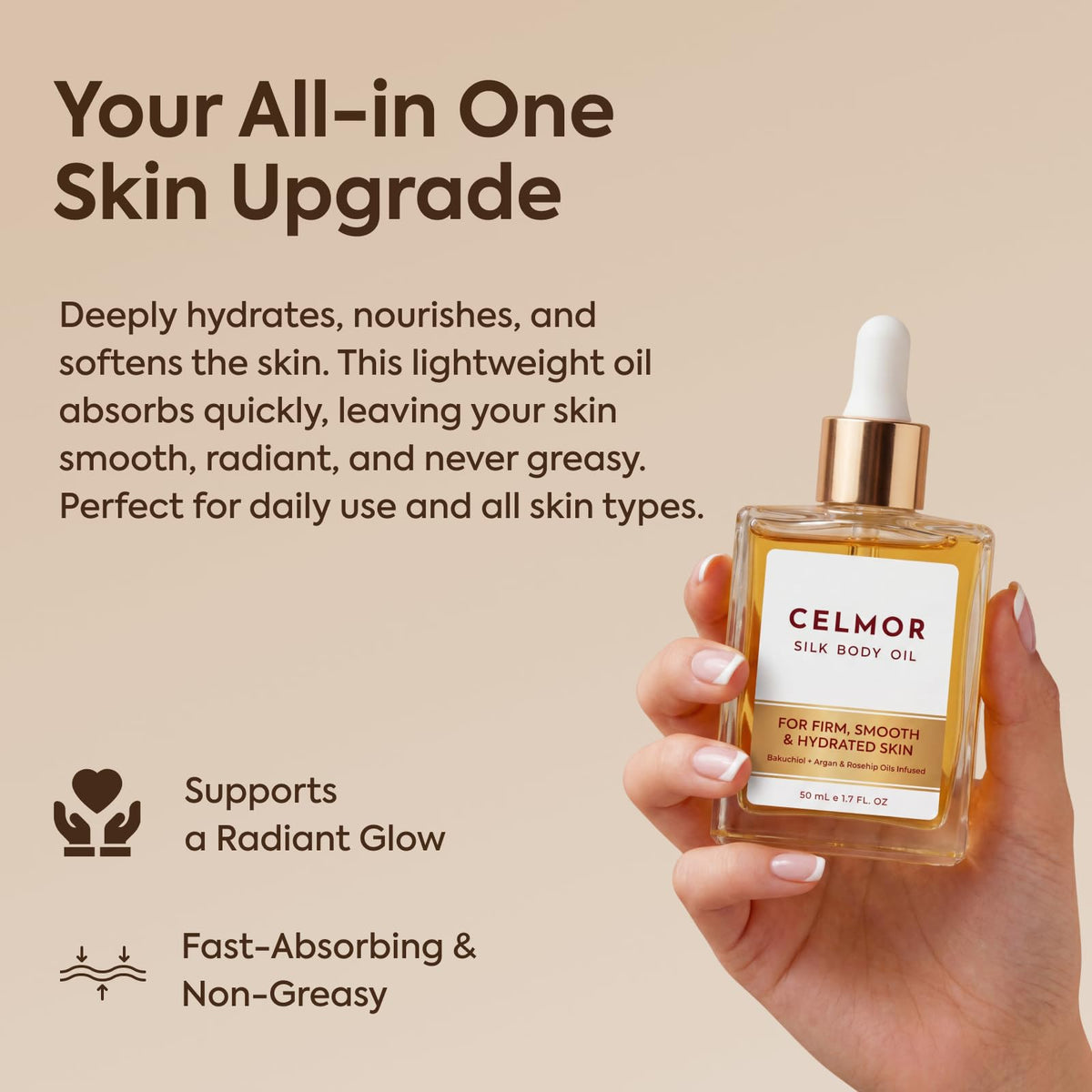 CELMOR Silk Body Oil for Women - CELMOR Official Imagery - 7