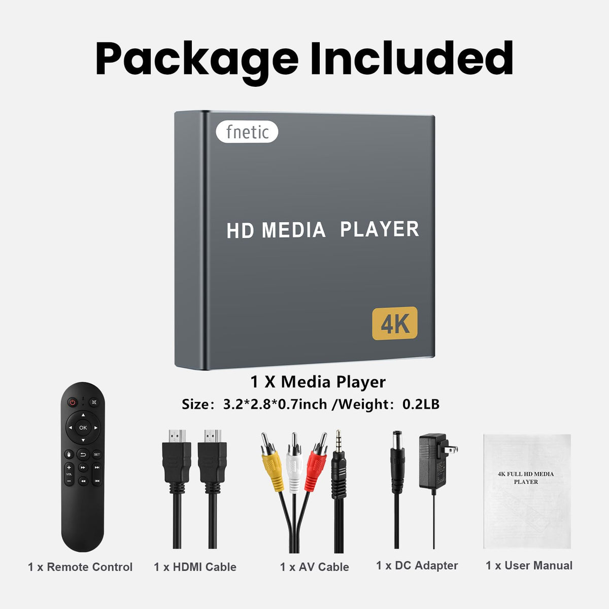 Fneitc 4K Full HD Media Player with USB SD Card Slot for TV - fnetic Official Imagery - 8
