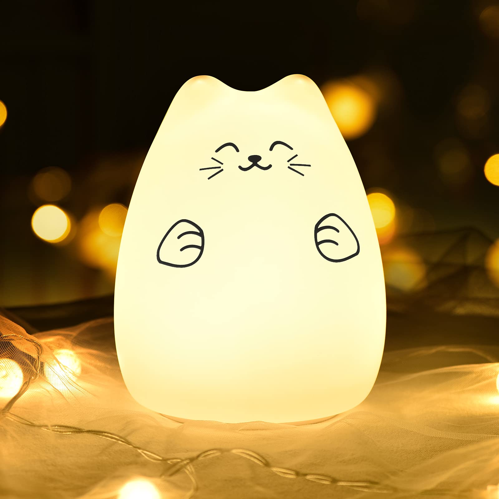 GoLine Cute Kawaii Kids Night Lights for Room Decor - Cat Lamp for Kid - View 2