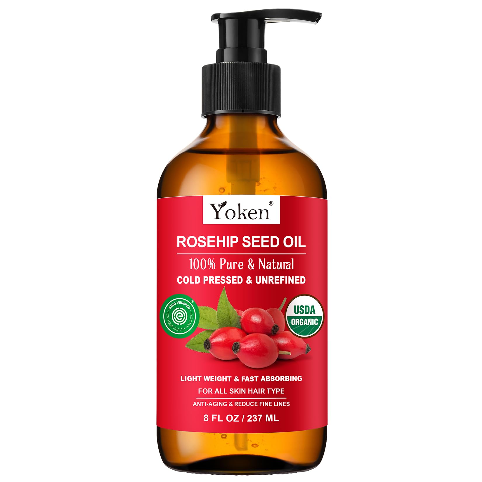 Yoken Cold Pressed Organic Rosehip Seed Oil for Face, Hair & Body, 4 fl oz - Yoken Official Product View 10