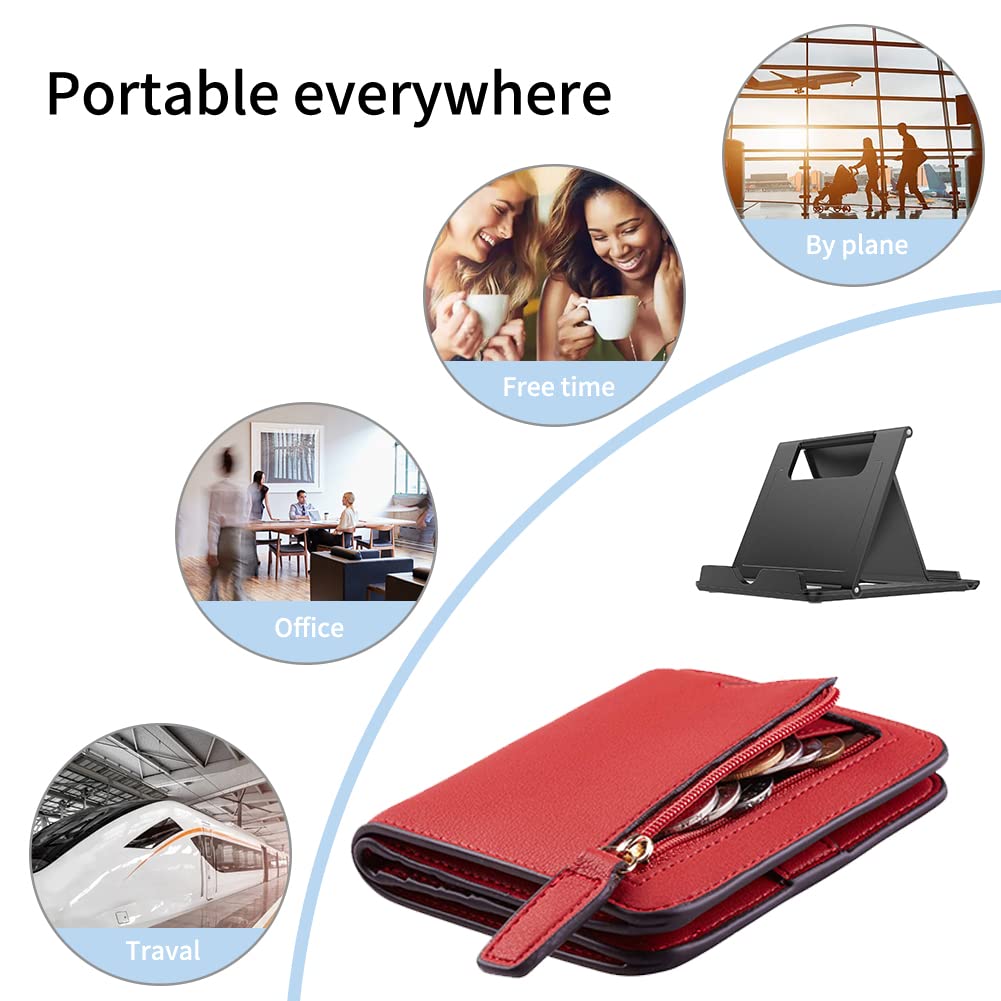 Kemoxan 2 Pack Portable Cell Phone Stand Holder for Desk, Foldable Pocket-Sized - Kemoxan Official Product View 4